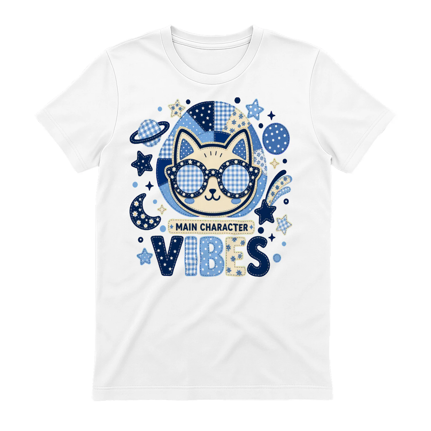 Main Character Vibes Blue Cat Sunglasses Denim