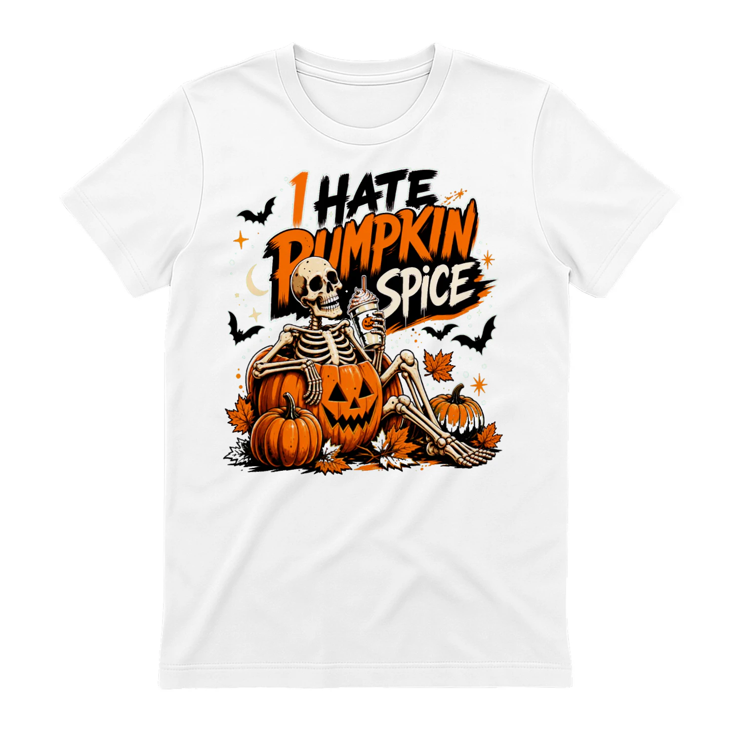 I Hate Pumpkin Spice Skeleton Halloween Fall