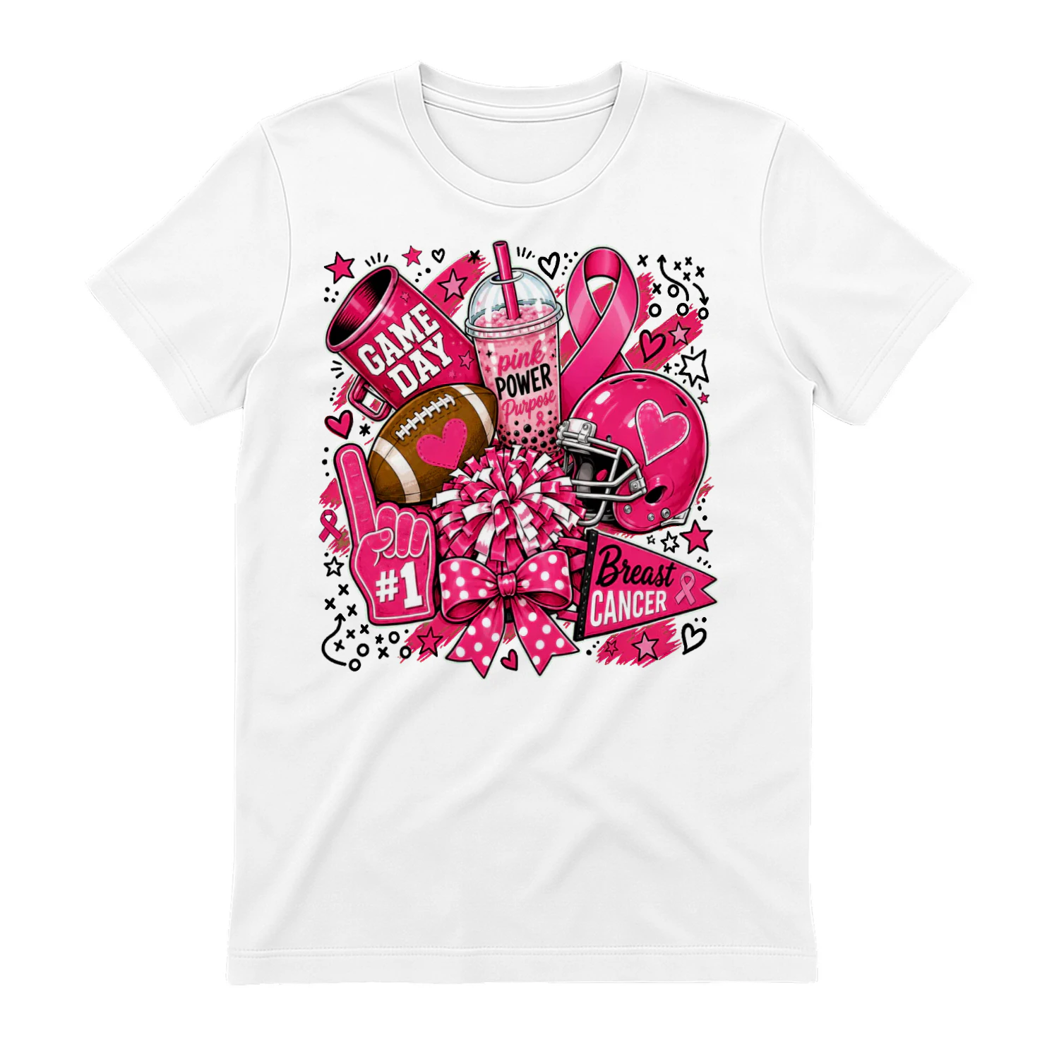 Game Day Football Pink Power Breast Cancer Awareness
