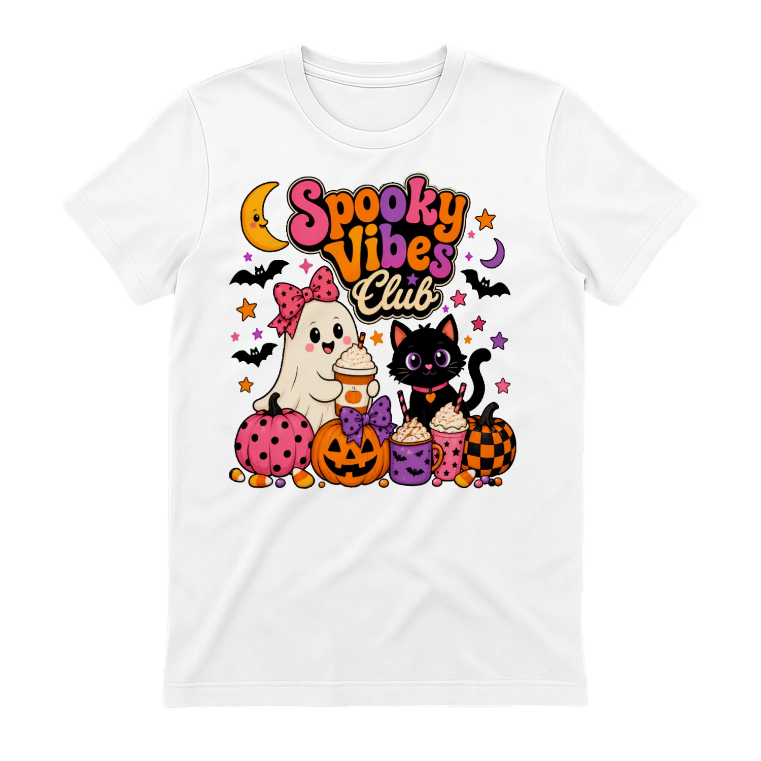 Spooky Vibes Club Black Cat Coffee Pumpkin Halloween