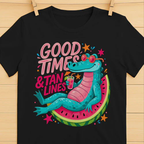 Good Times and Tan Lines Gecko Summer T-Shirt