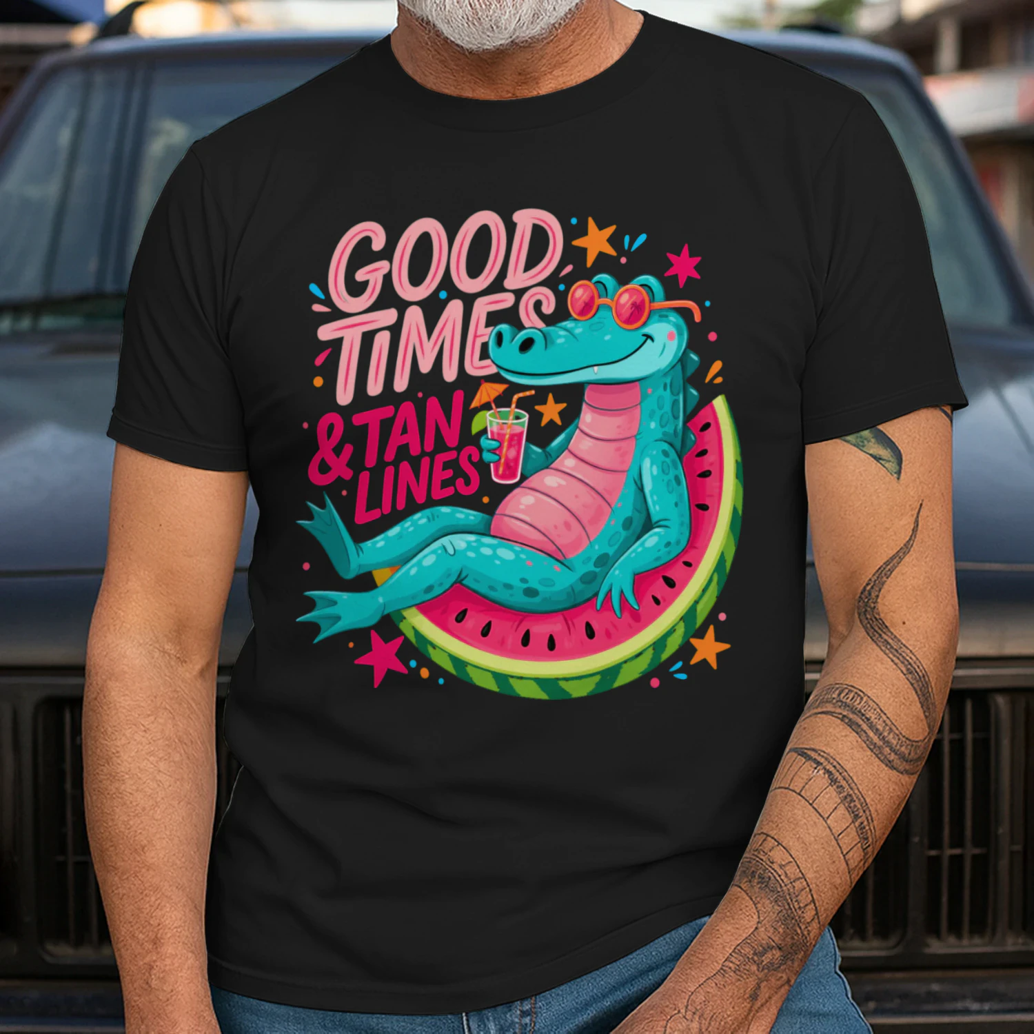 Good Times and Tan Lines Retro Gecko Summer 