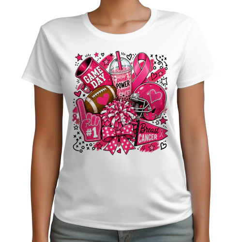 Game Day Football Pink Power Breast Cancer Awareness