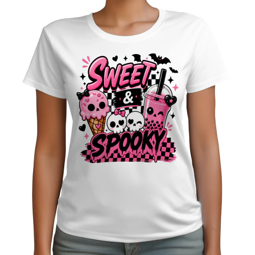 Sweet & Spooky Ice Cream Skull Halloween Pink