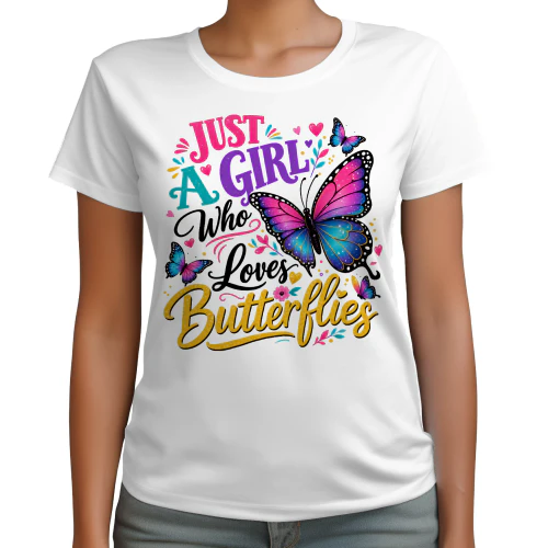 Just A Girl Who Loves Butterflies Pink