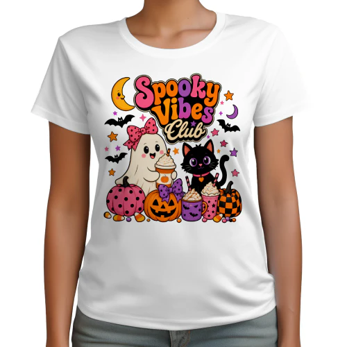 Spooky Vibes Club Black Cat Coffee Pumpkin Halloween