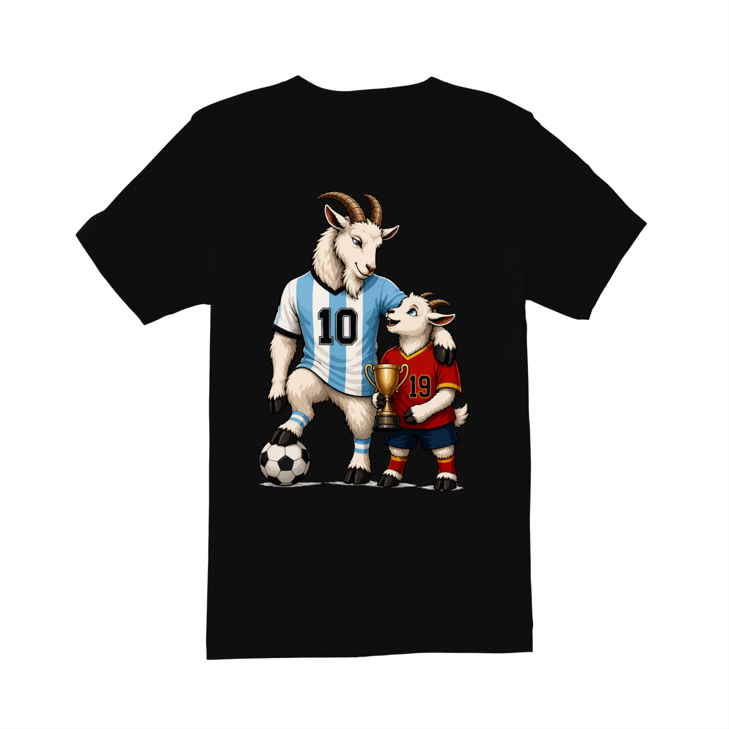 GOAT 10 & Future GOAT 19 Soccer Design Argentina Spain Football Fan Shirt