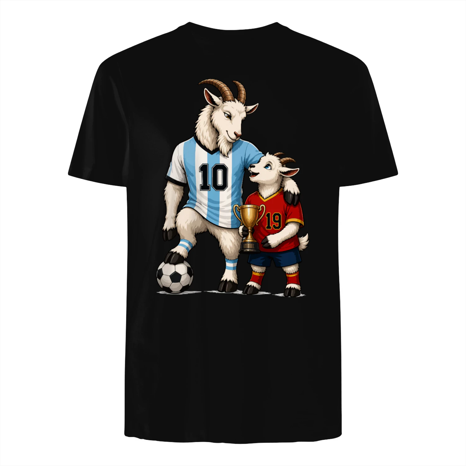 GOAT 10 & Future GOAT 19 Soccer Design Argentina Spain Football Fan Shirt