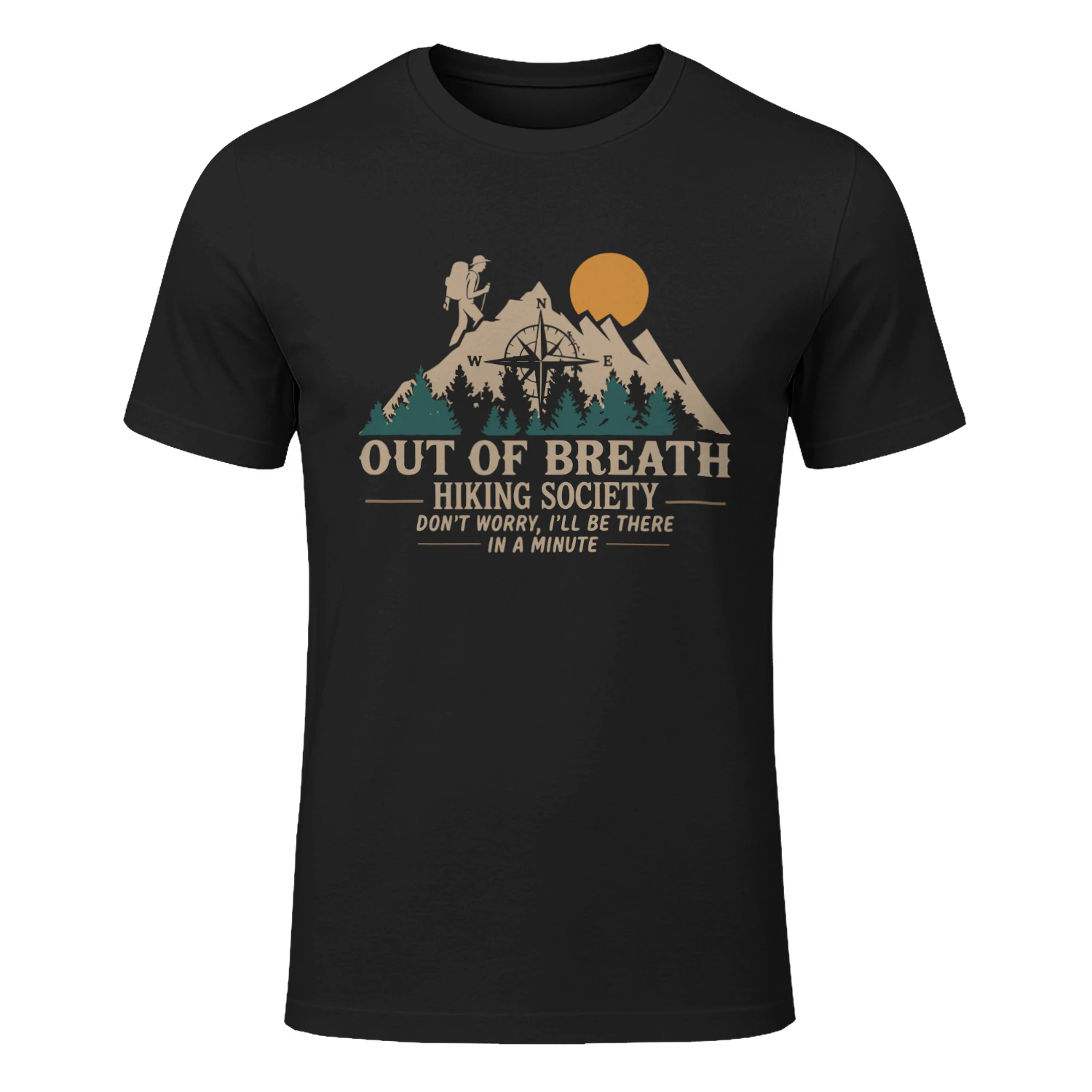Out of Breath Hiking Society Funny Hiking Graphic 