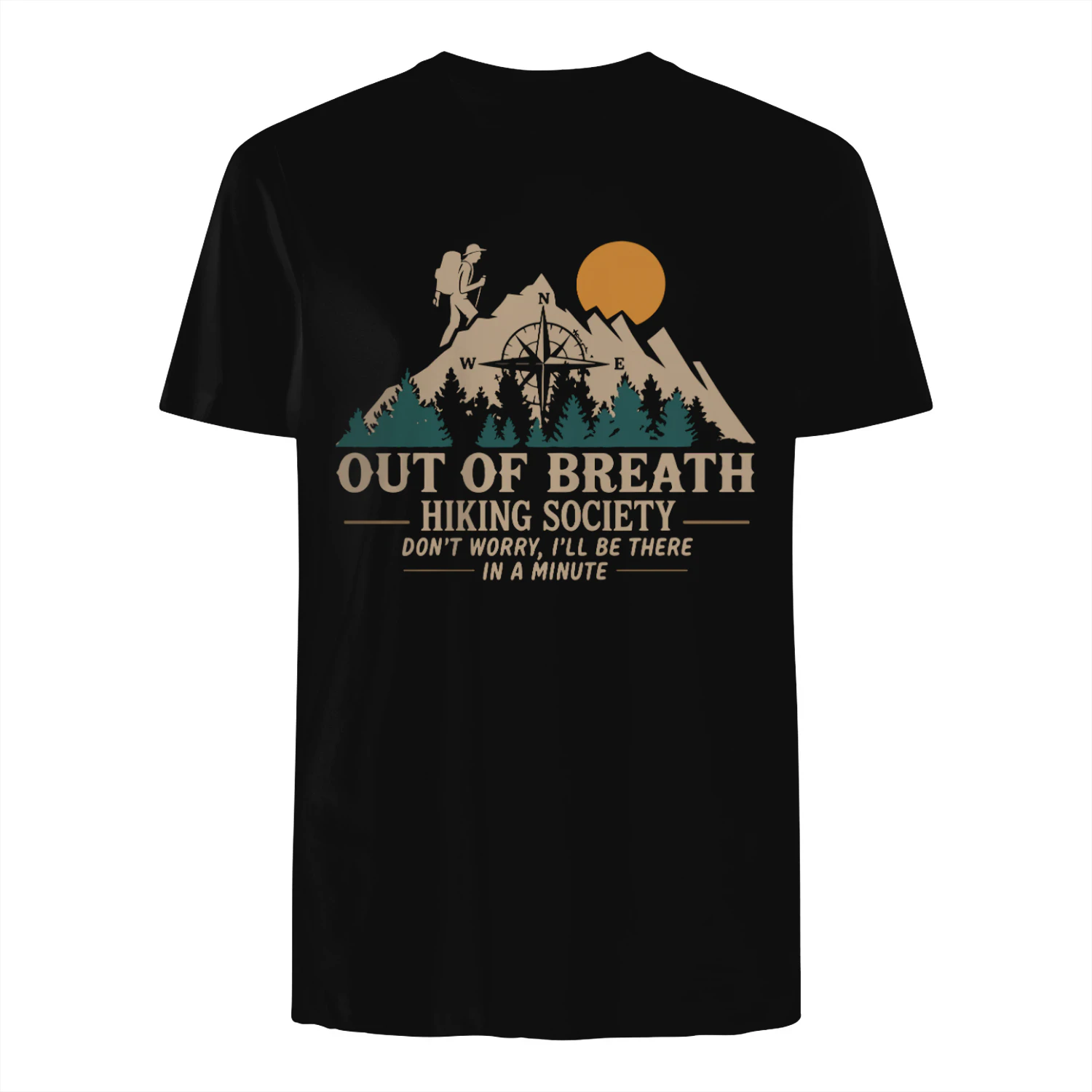 Out of Breath Hiking Society Funny Hiking Graphic 