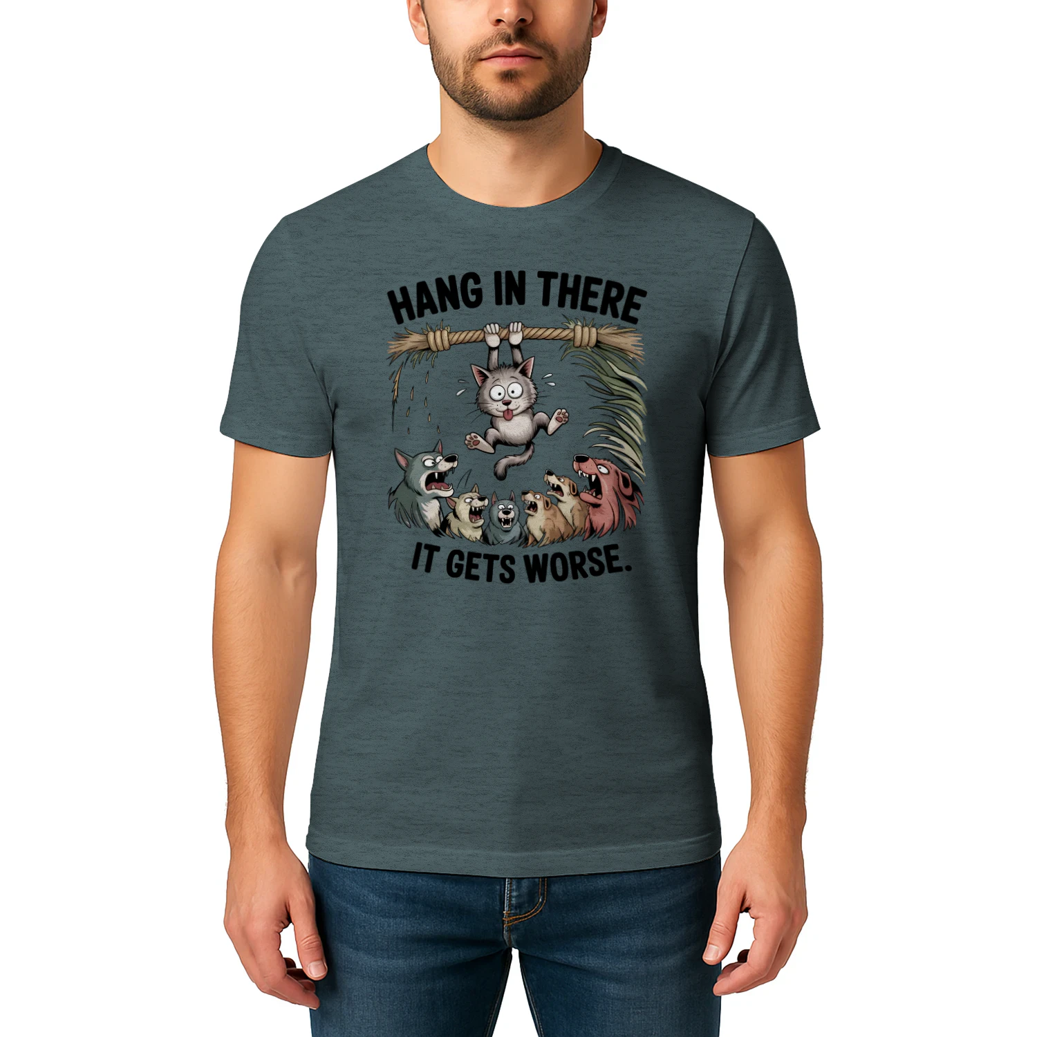 Hang In There It Gets Worse Funny T-Shirt Clipart Bundle
