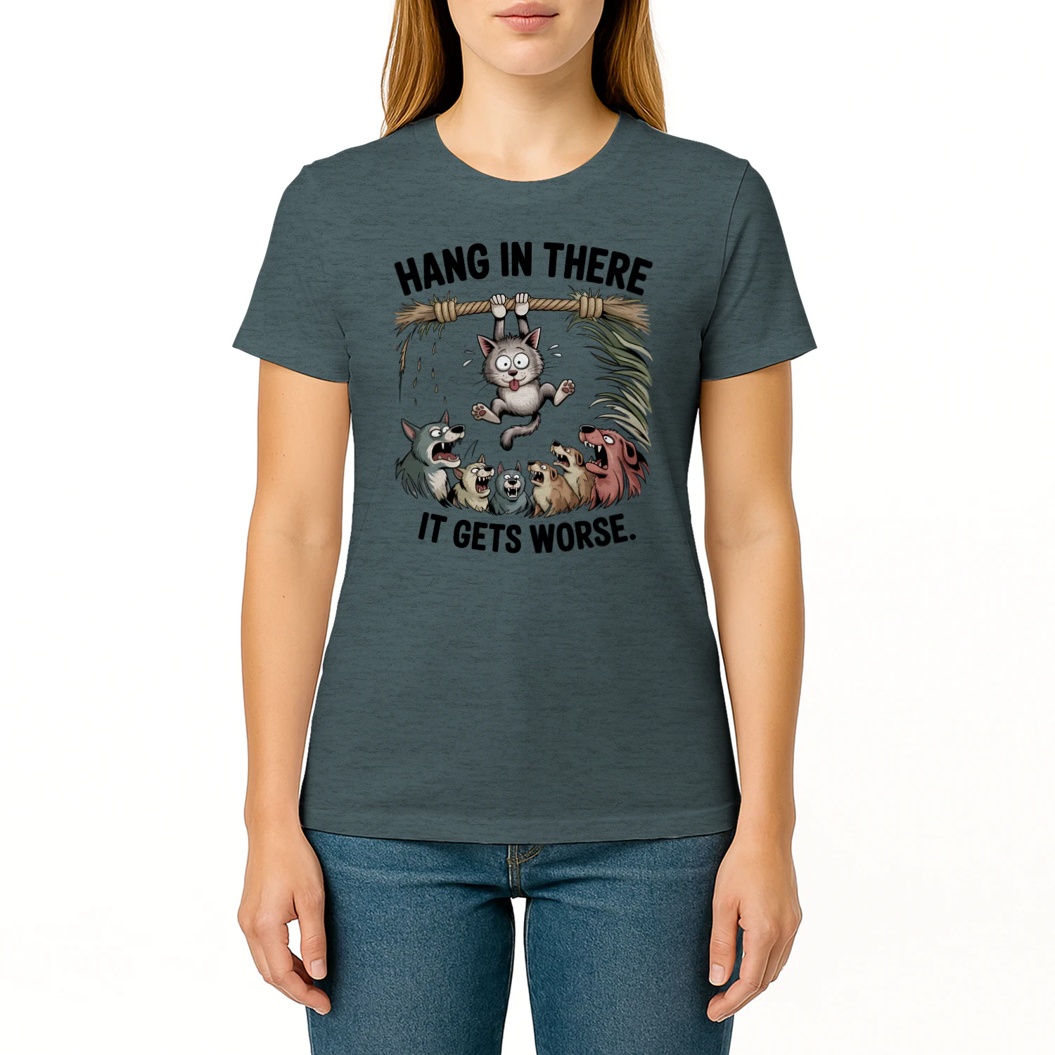 Hang In There It Gets Worse Funny T-Shirt Clipart Bundle