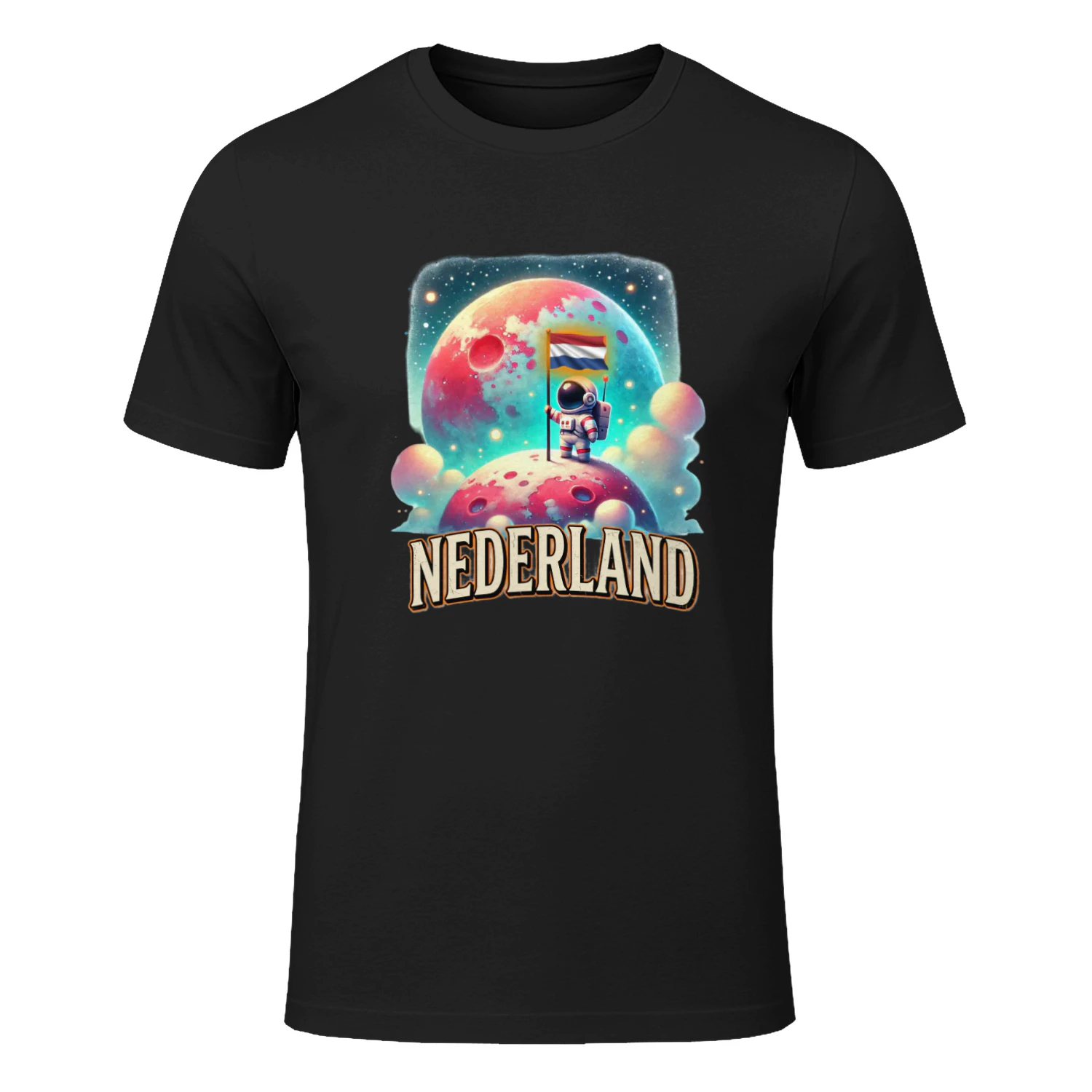 NEDERLAND Retro Astronaut Dutch Flag T-Shirt