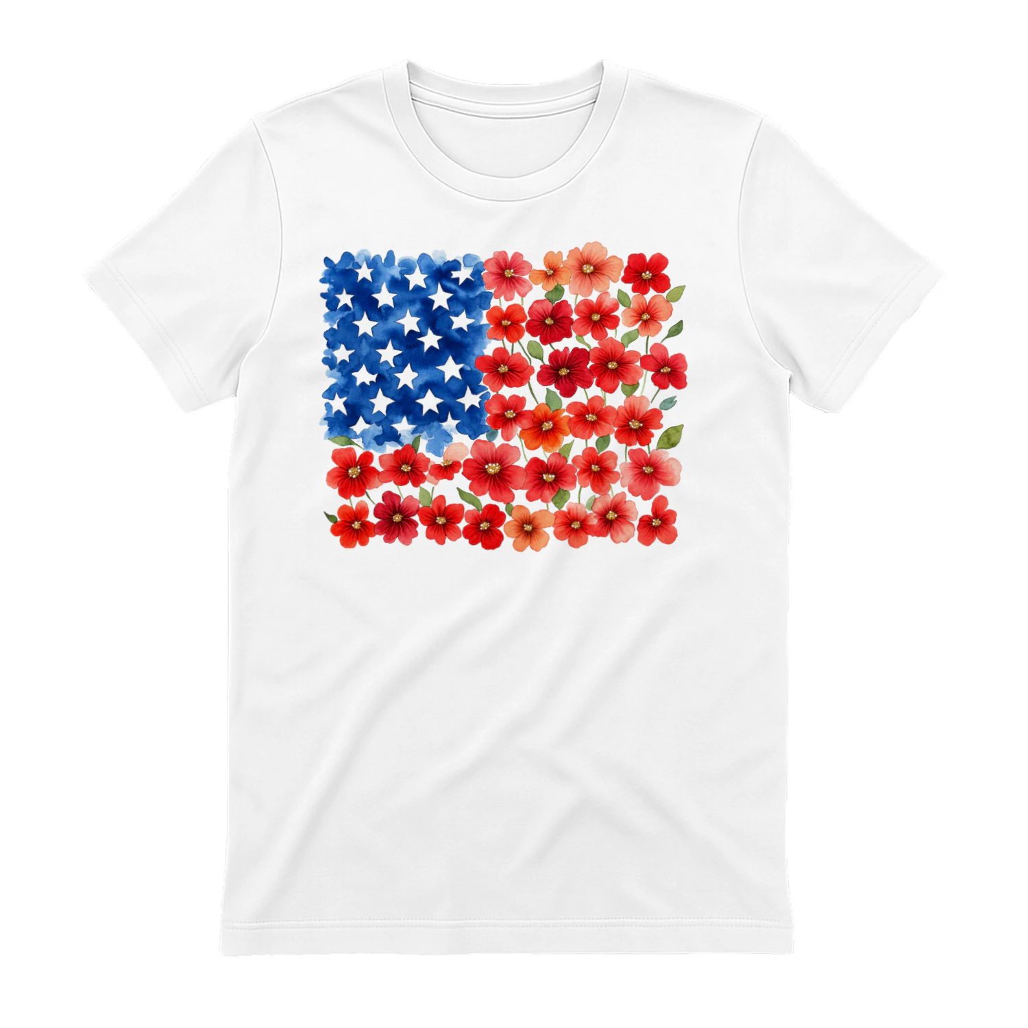 Floral USA flag t-shirt