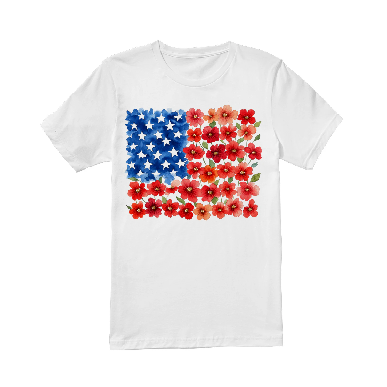 Floral USA flag t-shirt