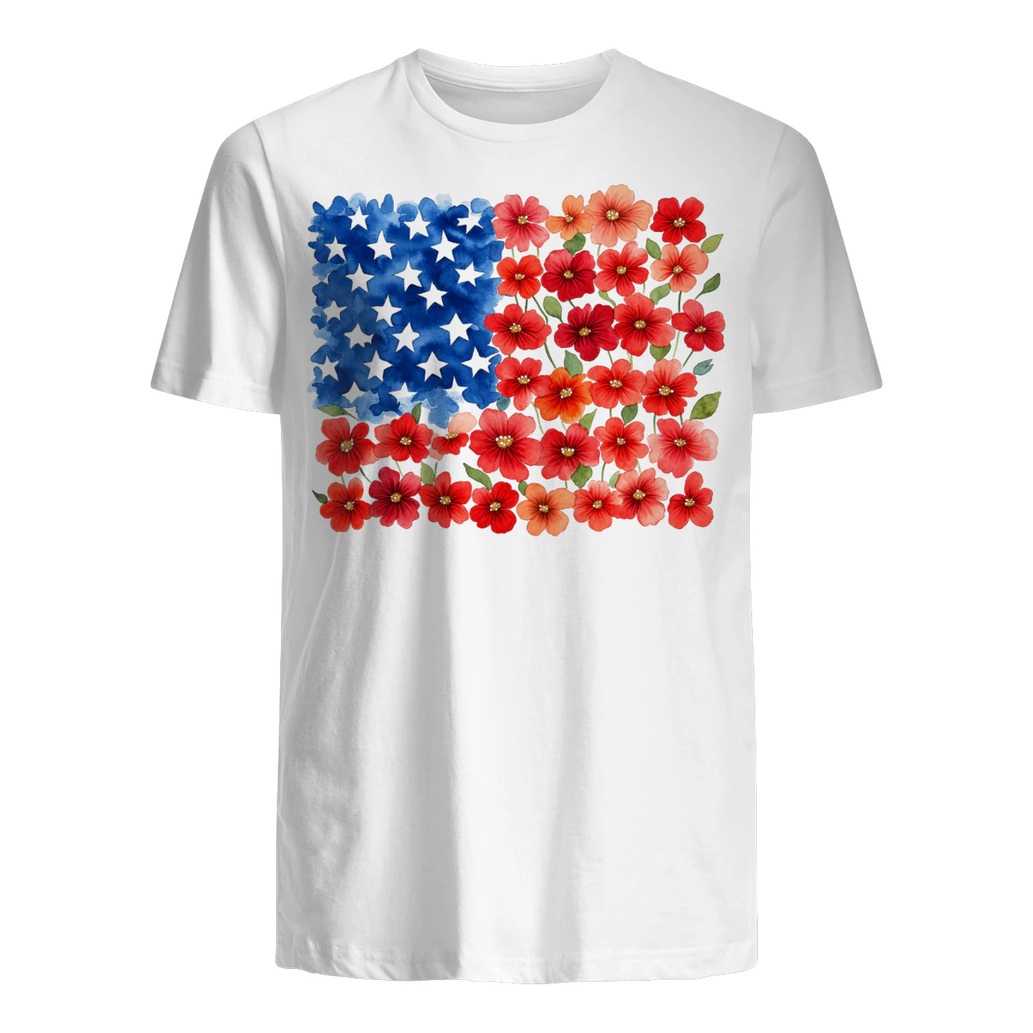 Floral USA flag t-shirt