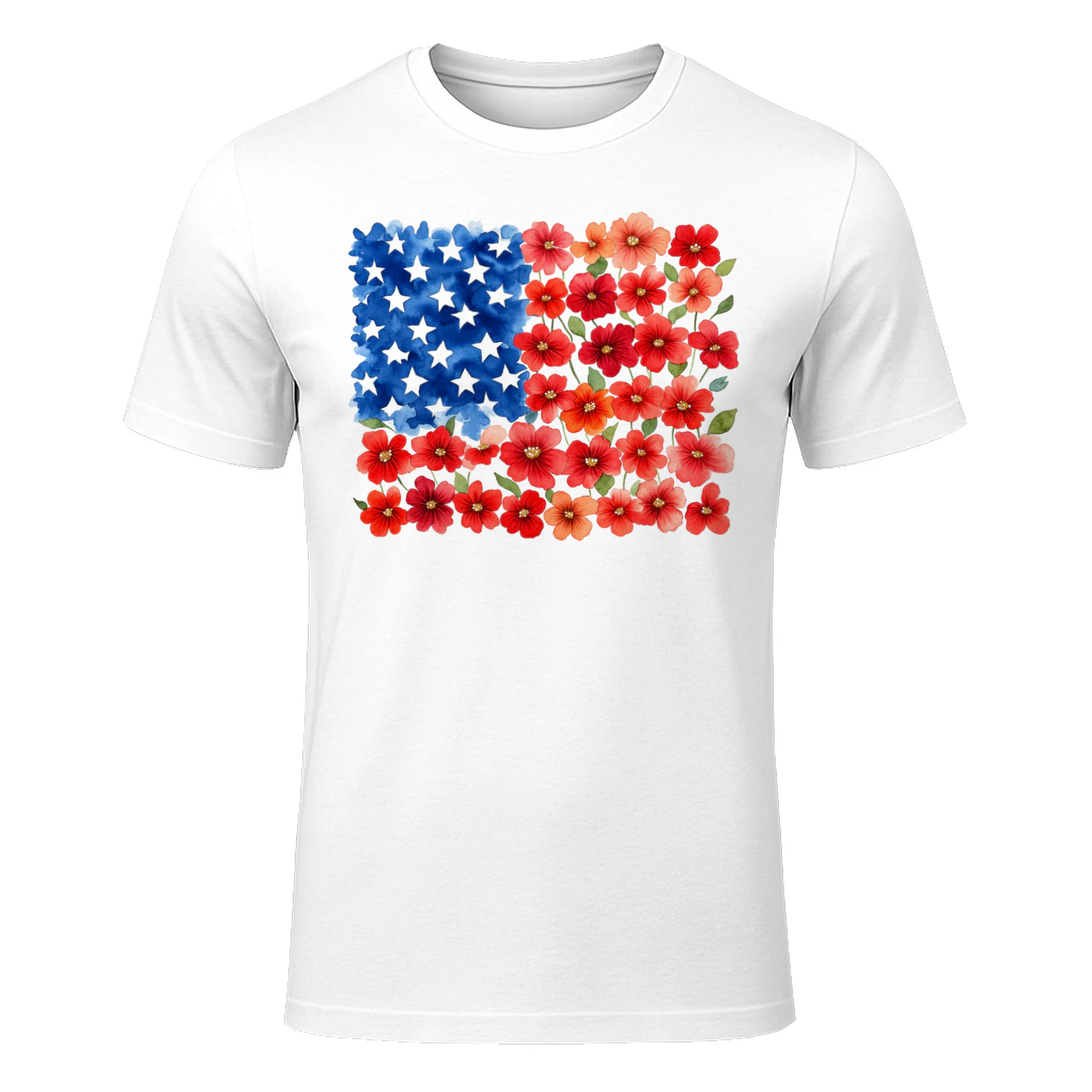 Floral USA flag t-shirt