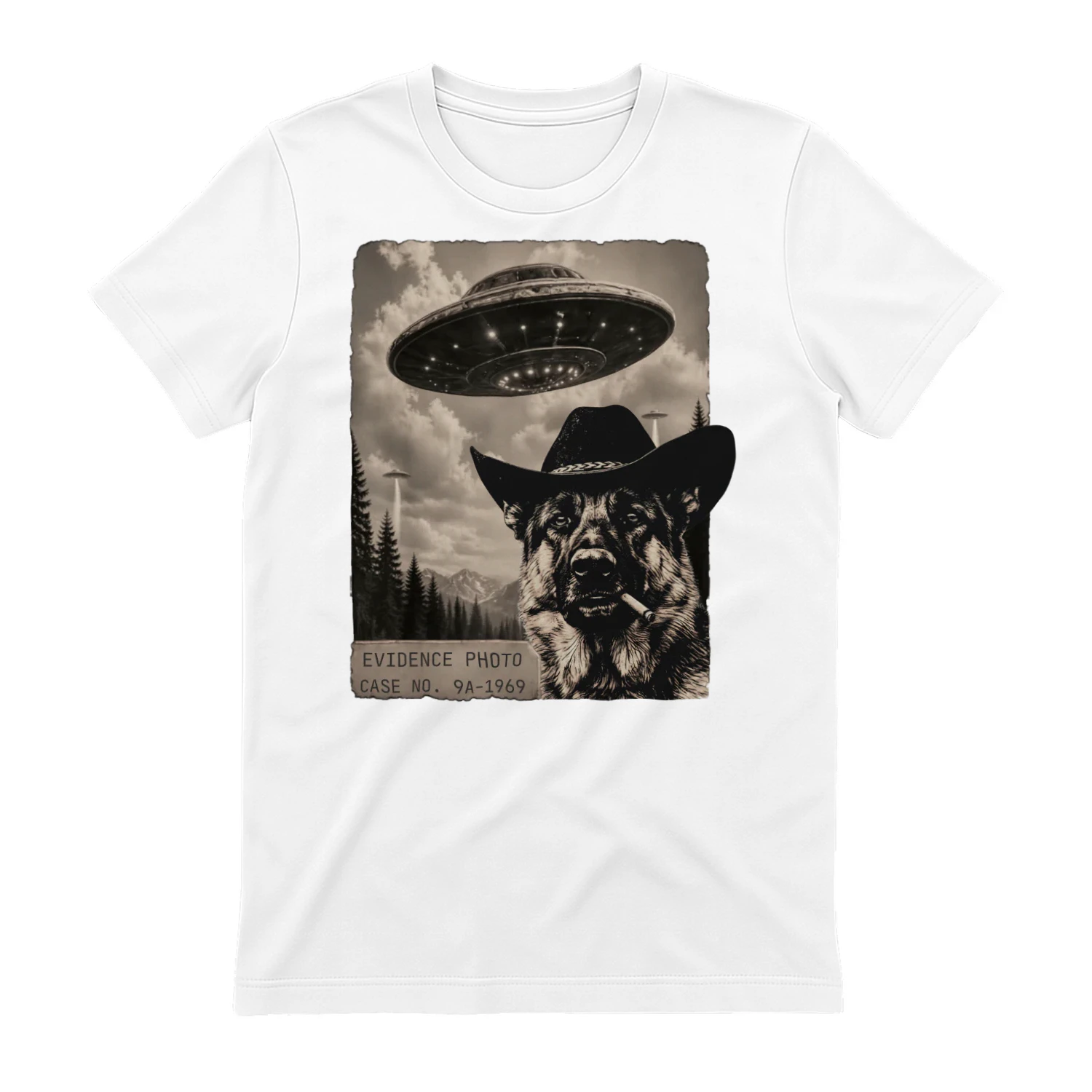 GERMAN SHEPHERD UFO T-SHIRT 