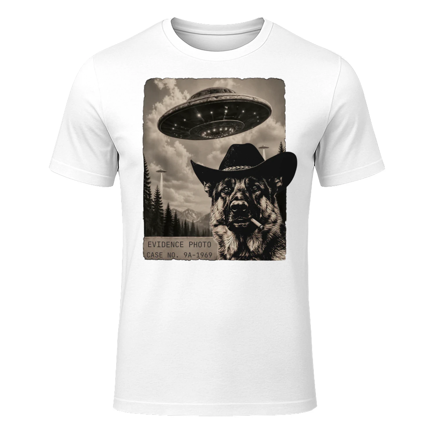 GERMAN SHEPHERD UFO T-SHIRT 