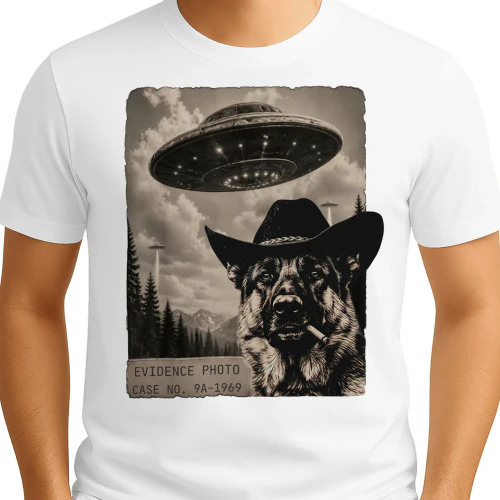 GERMAN SHEPHERD UFO T-SHIRT 