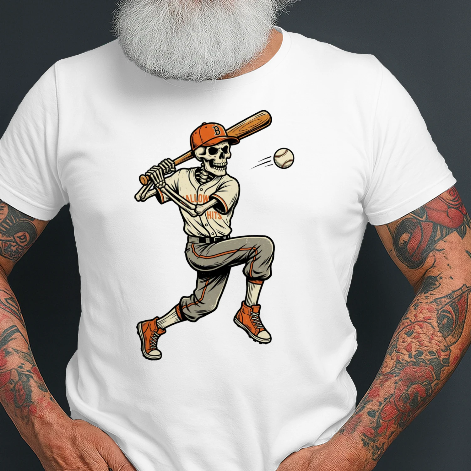Baseball Skeleton Spooky Boys Halloween Baseball Player T-Shirt