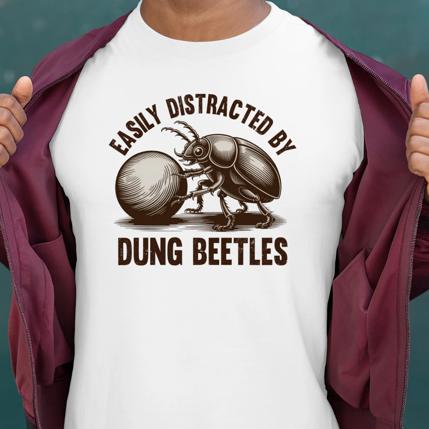 Dung Beetle Shirt, Easily Distracted By Dung Beetles, Entomology Insect T-Shirt, Dung Beetle Lover, Nature Lover Gift