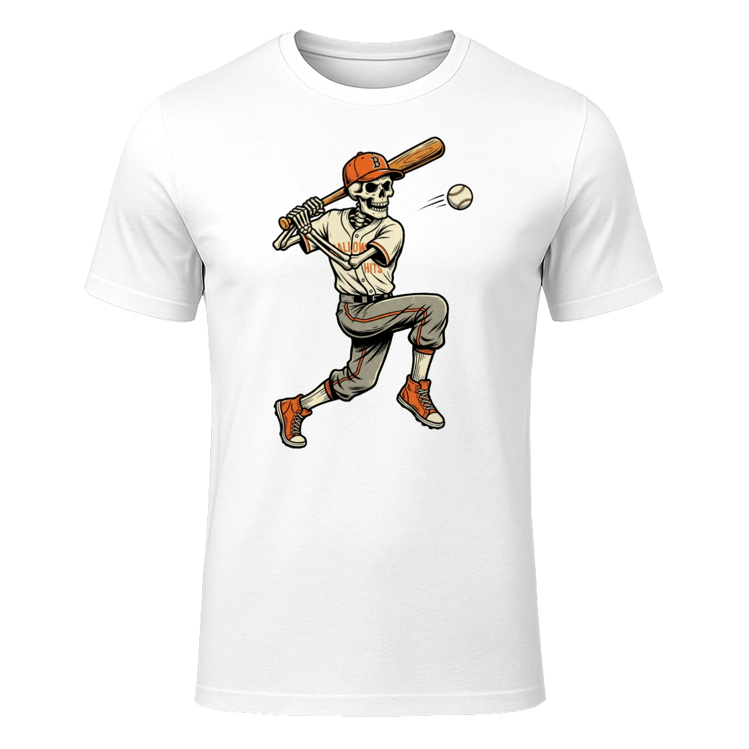 Baseball Skeleton Spooky Boys Halloween Baseball Player T-Shirt