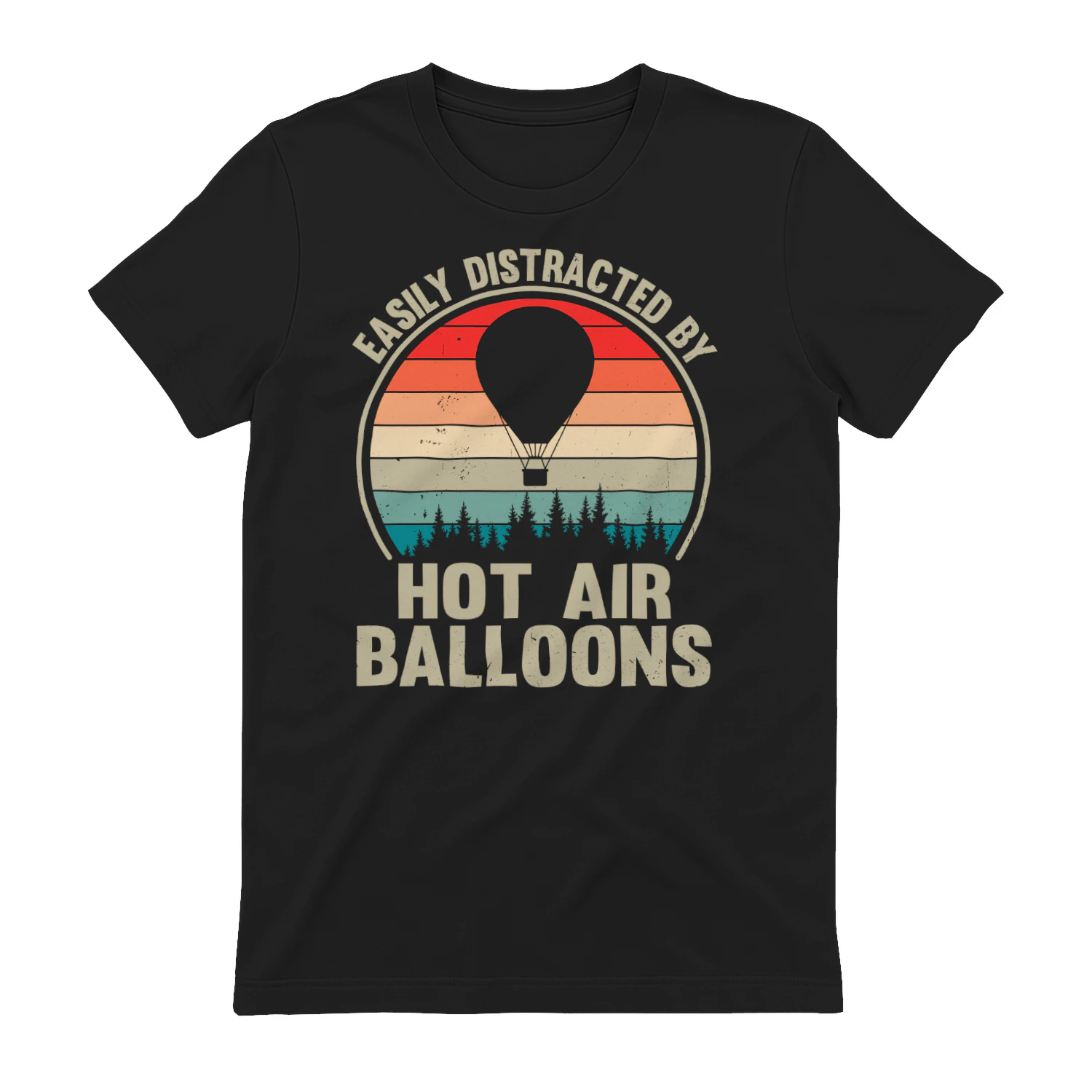 Hot Air Balloon Shirt, Easily Distracted By Hot Air Balloons, Retro Hot Air Balloon, Travel Graphic Tee