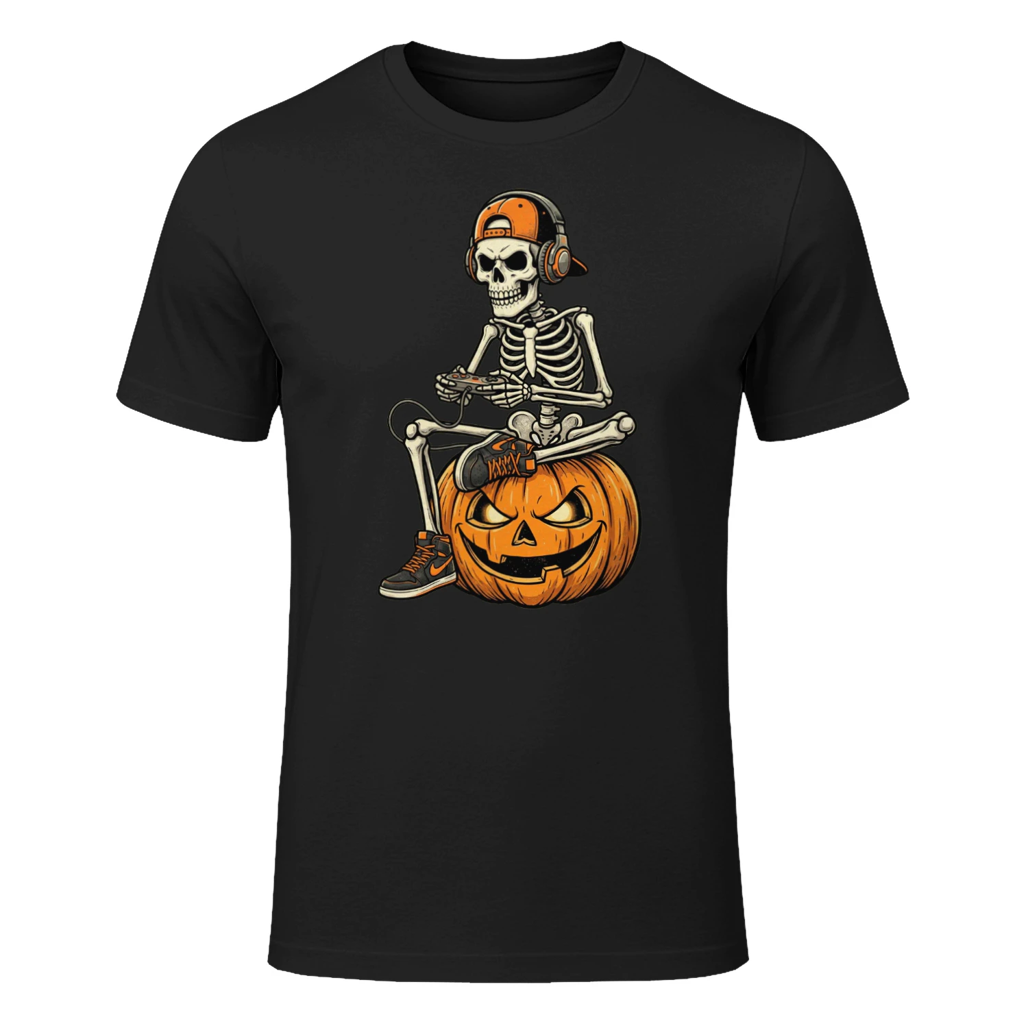 🎃 Spooky Gamer Skeleton T-Shirt – Halloween Gaming Shirt for Kids & Teens 🎮💀