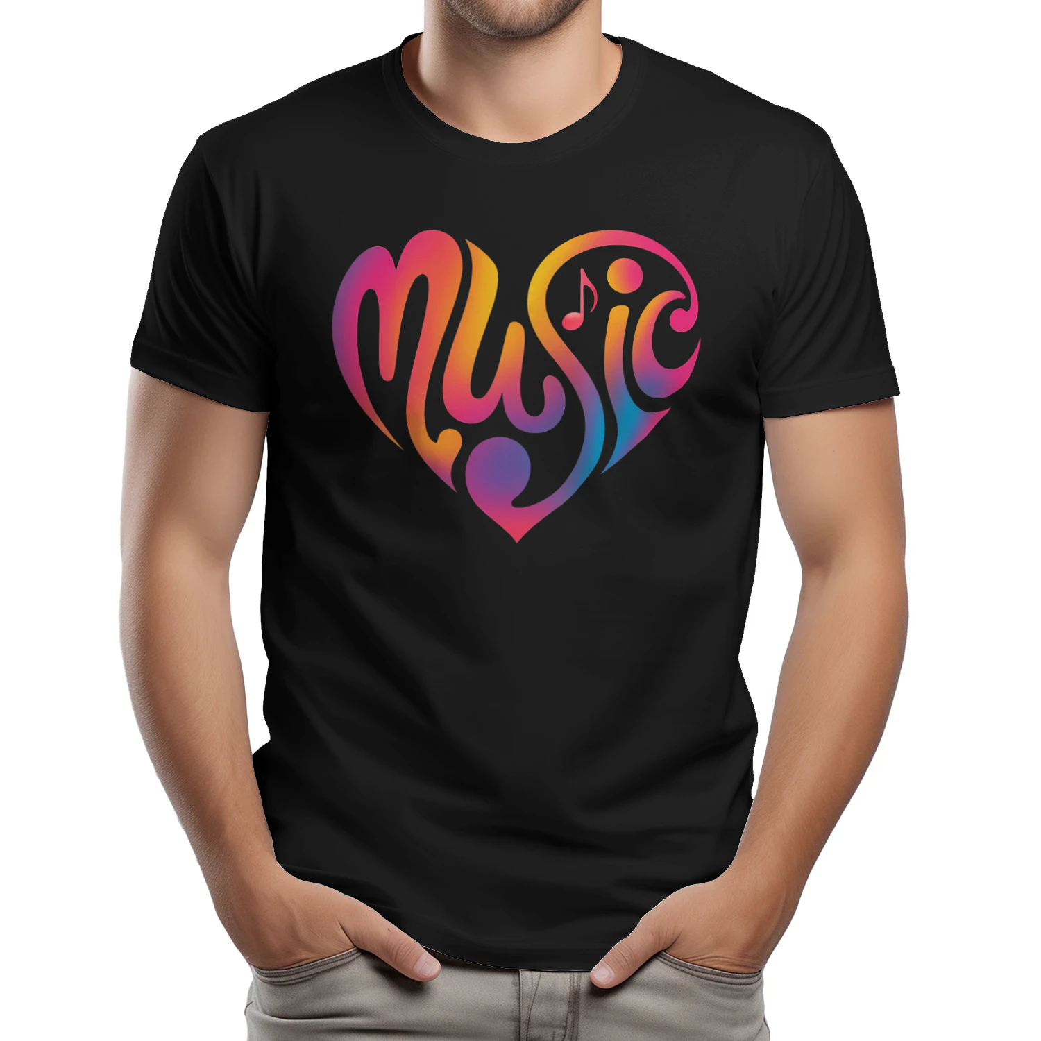 Music Heart Shirt, Music Lover Gift, Music Notes Shirt, Music Teacher Gift, Musician T-Shirt