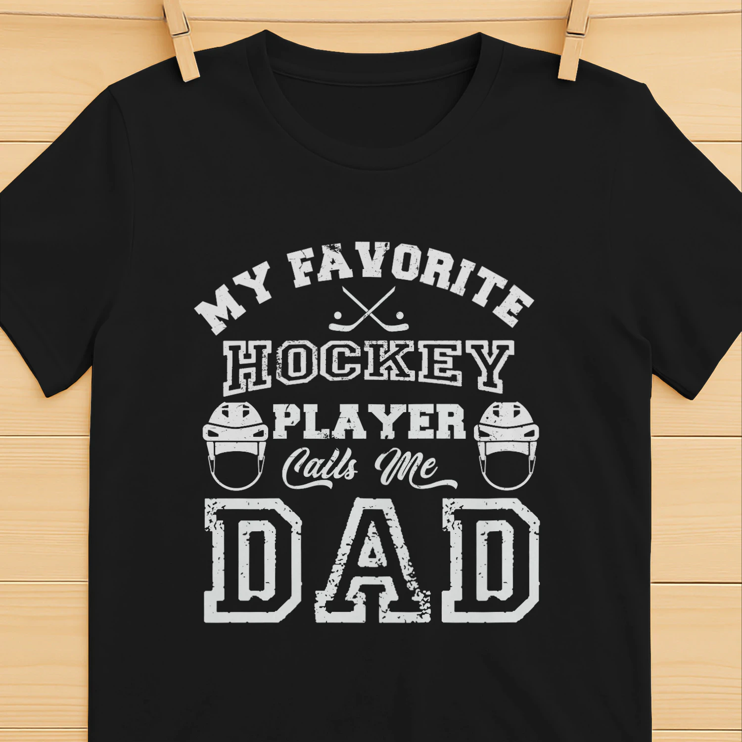 Hockey Dad Shirt, Hockey Sticks Gift, Dad Hockey Tee, My Favorite Hockey Player Calls Me Dad