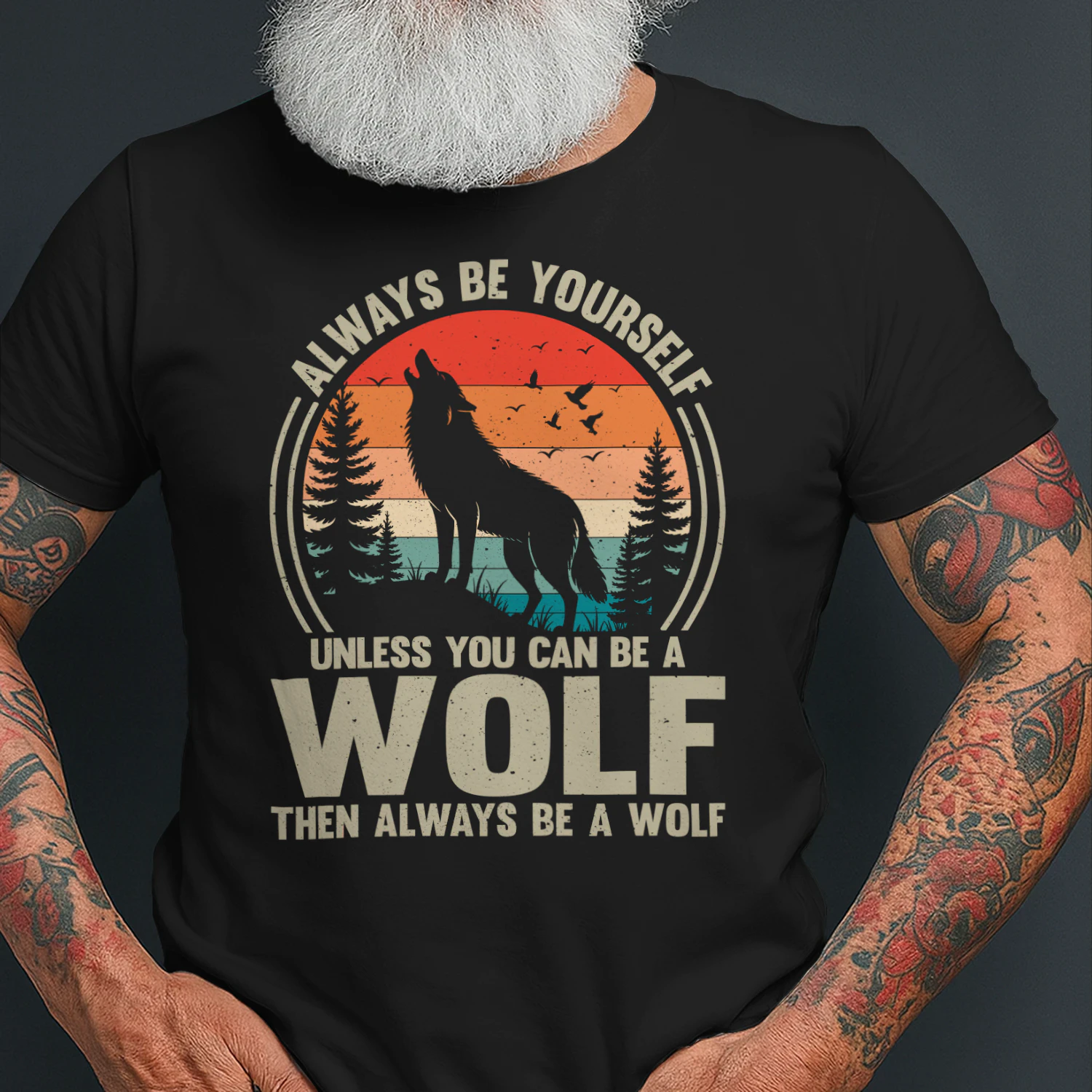 Always Be Yourself Wolf Shirt, Wolf Lover T-shirt, Vintage Wolf Shirt, Wolves Lover Gift, Howling Wolf Shirt