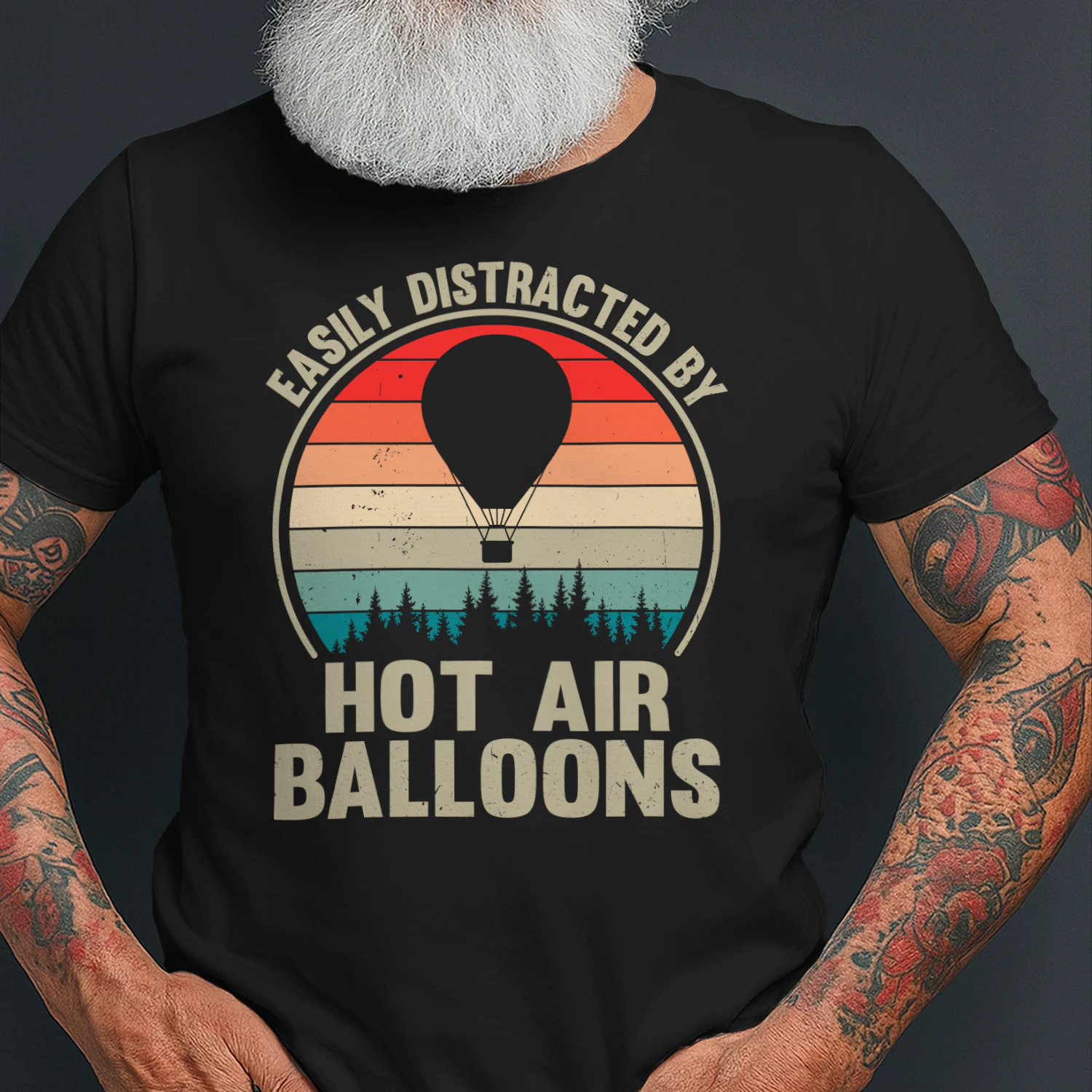 Hot Air Balloon Shirt, Easily Distracted By Hot Air Balloons, Retro Hot Air Balloon, Travel Graphic Tee