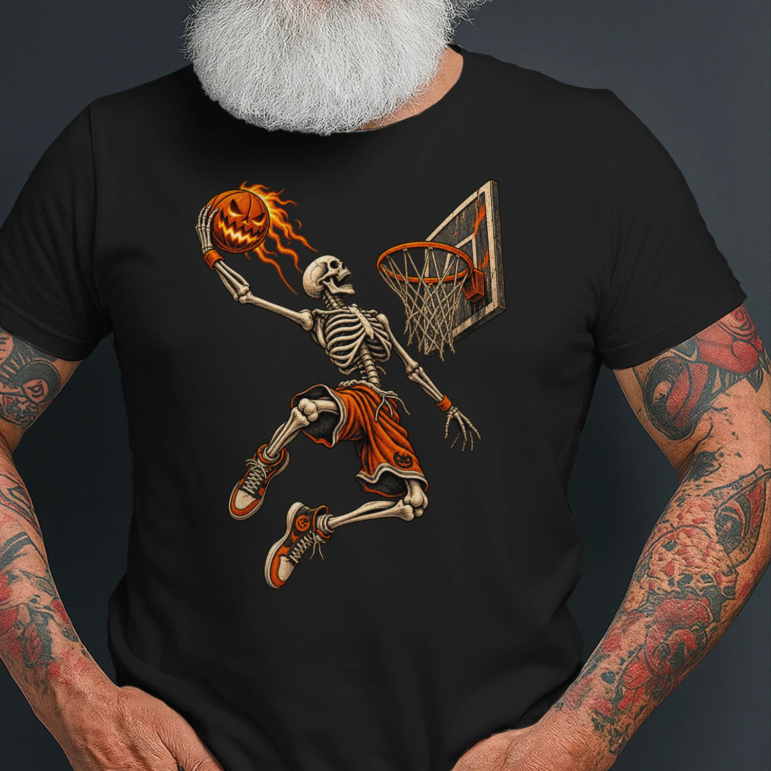 Halloween Basketball Shirt, Skeleton Basketball T Shirt, Spooky Basketball Tee, Vintage Skull Dunk Shirt, Basketball Player Gift