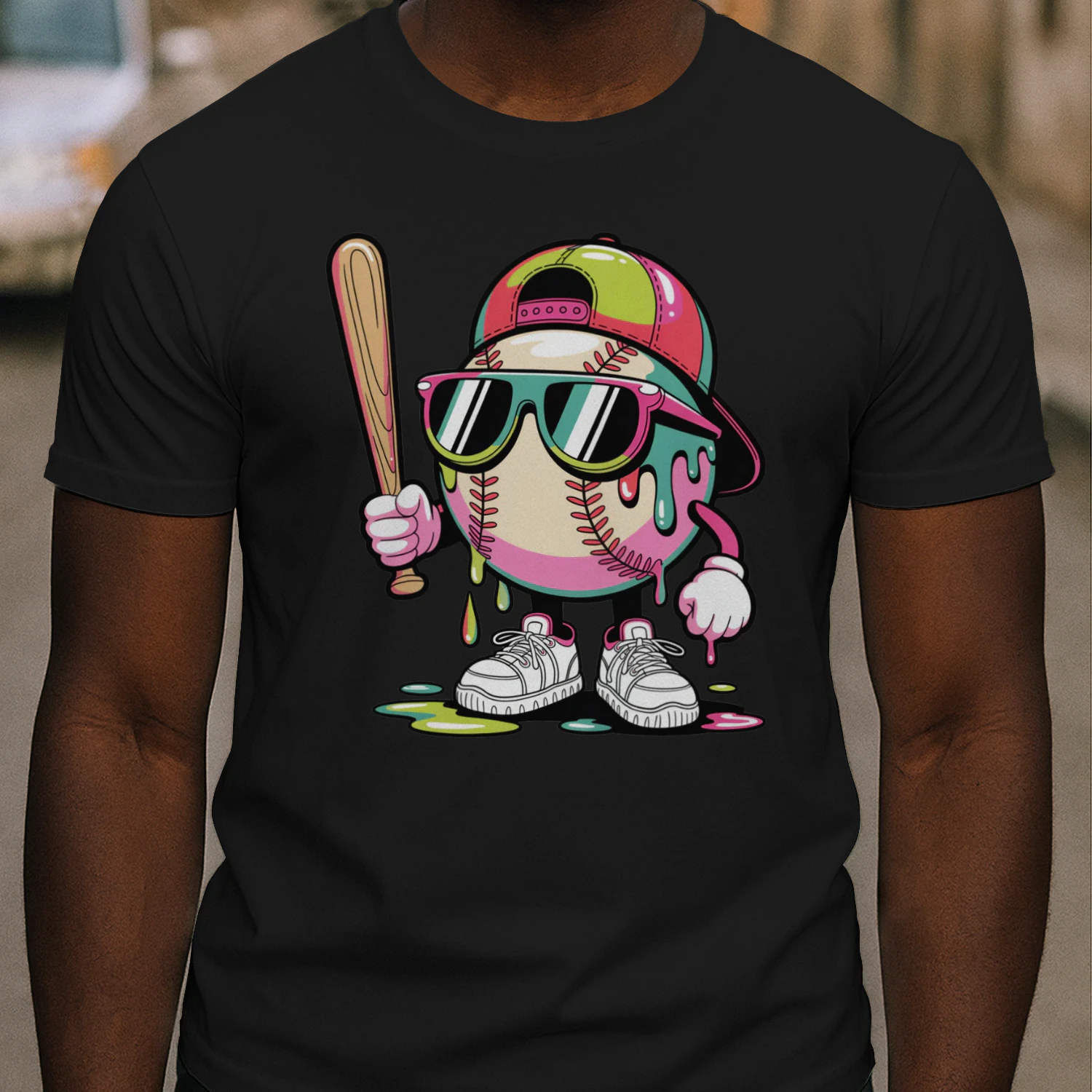 Baseball Drip T-shirt, Baseball Drip T-shirt, Ice Cream Drip, Baseball Design Gift, Game Day Graphic, Softball Fan Gift, Baseball Player T-shirt