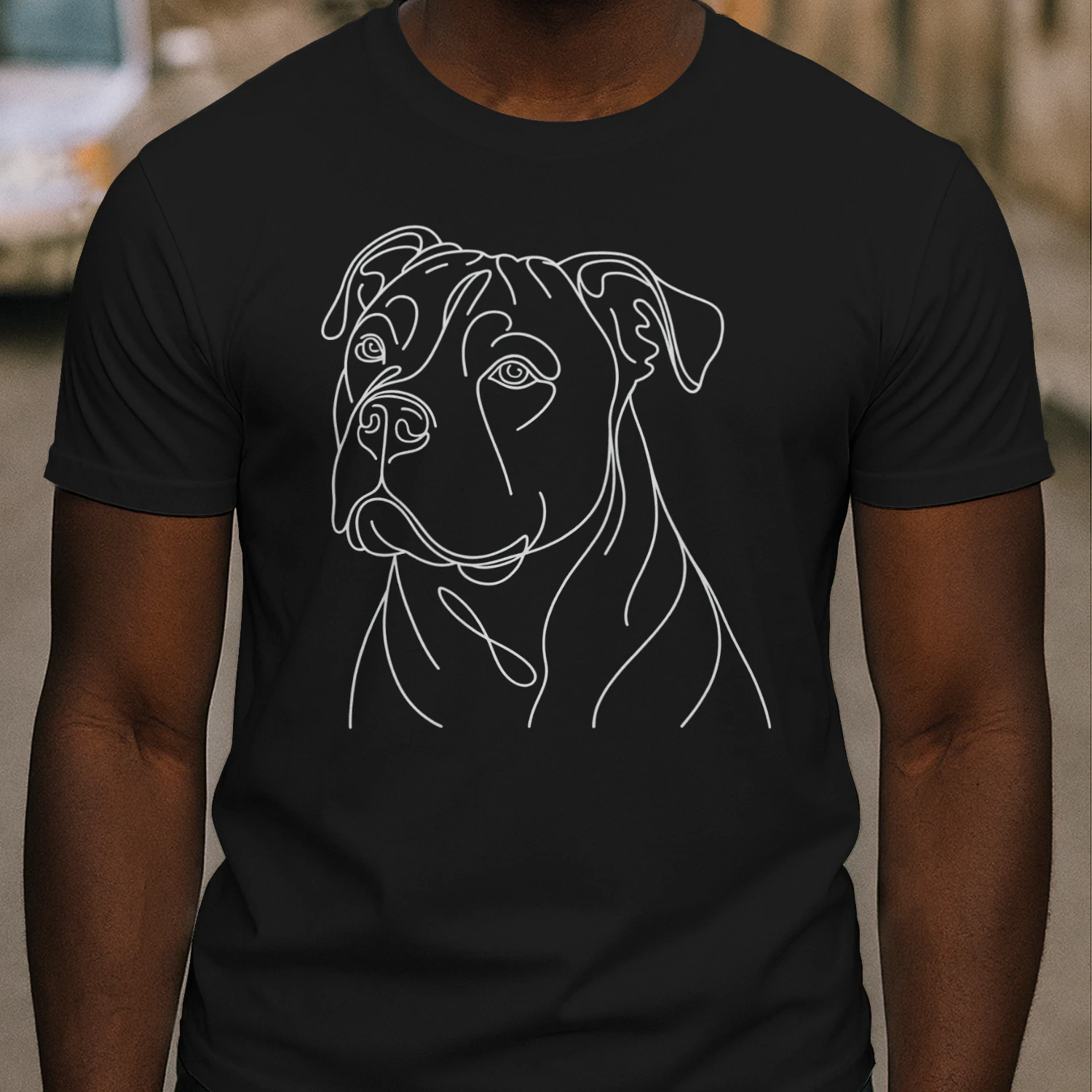 Pitbull Line Art, Pitbull T-shirt, Pitbull Lover Gift, Pitbull Owner Gift, Paws Pet, Pitbull Face T-shirt