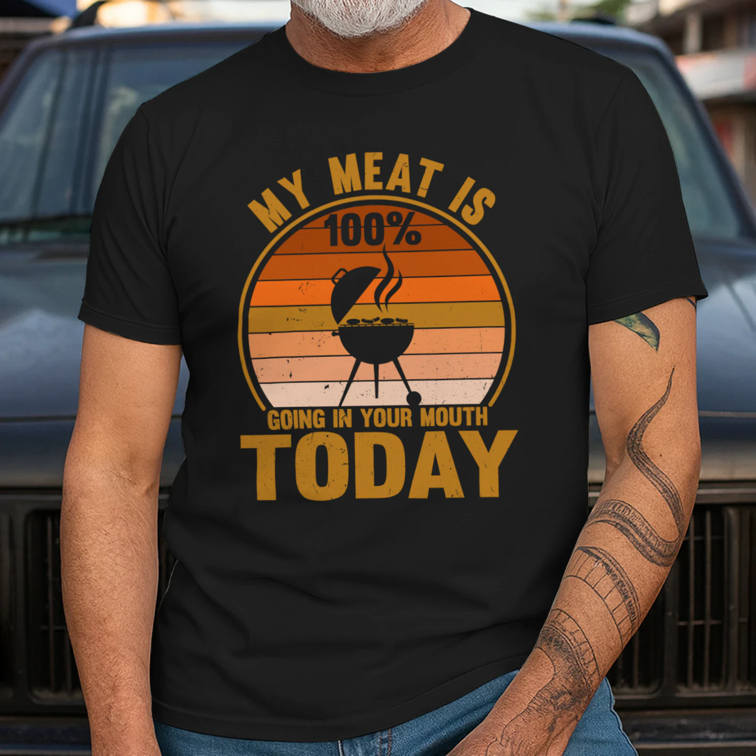 My Meat Is 100% Going In Your Mouth Funny BBQ Grilling T-Shirt