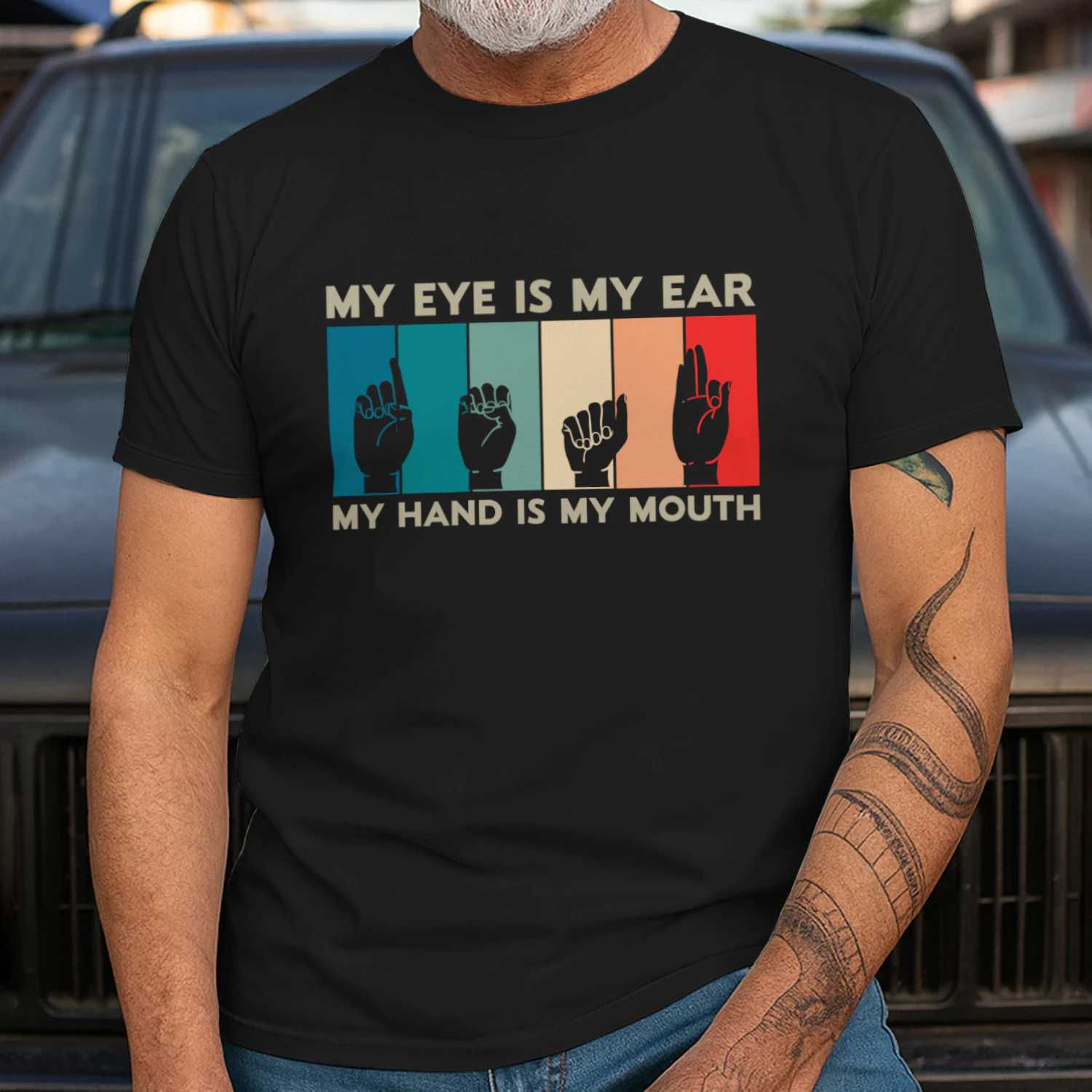 Deaf Shirt, My Eye is My ear My Hand is my Mouth, Deaf Awareness Shirt, Sign Language Shirt, ASL Slang Shirt, Fingerspelling, Deaf Gift, Lip Reader Gift, Custom ASL Shirt