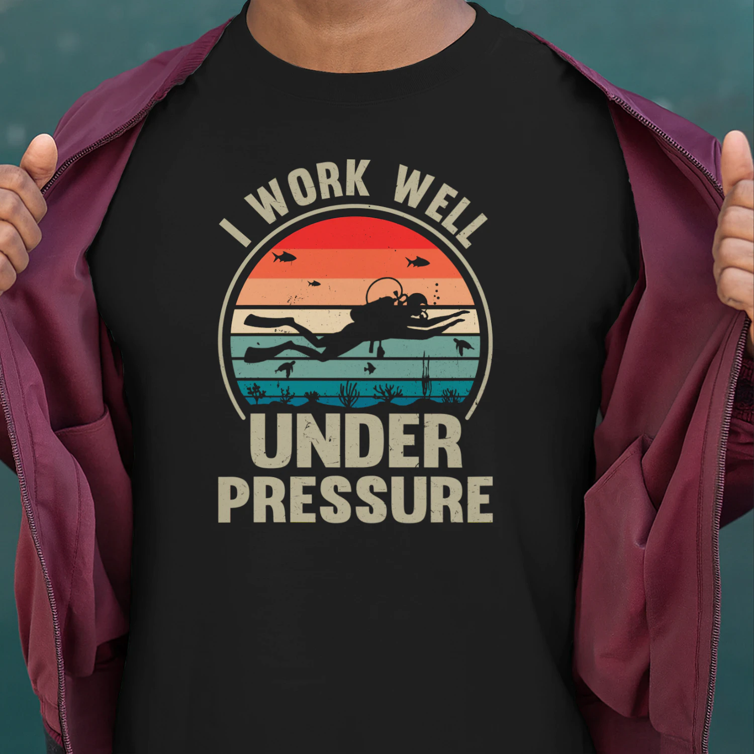 Diving T-Shirt, I Work Well Under Pressure Shirt, Scuba Diving Shirt, Scuba Lover Shirt, Underwater Sports Shirt, Diver Gift, Diving Lover T-shirt