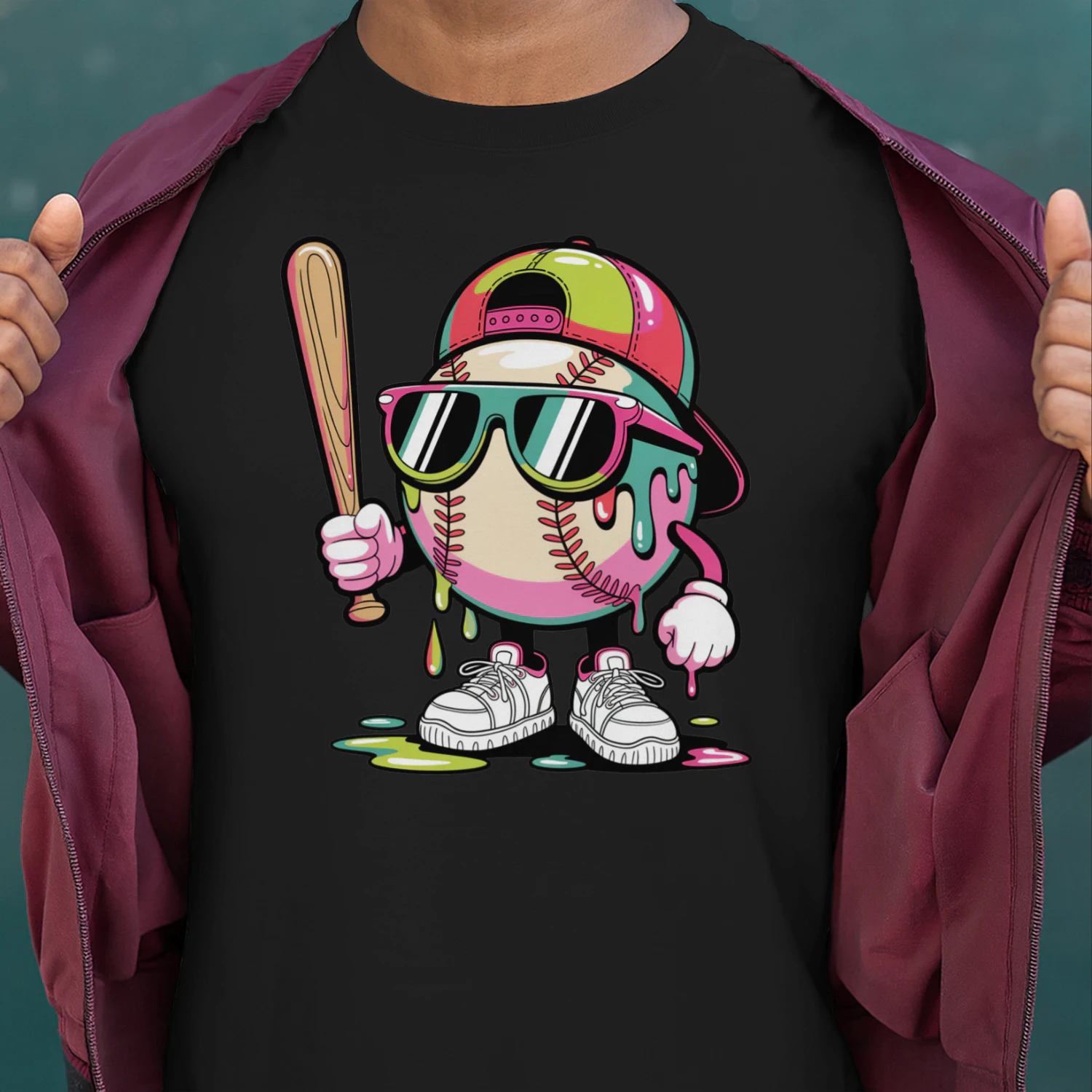 Baseball Drip T-shirt, Baseball Drip T-shirt, Ice Cream Drip, Baseball Design Gift, Game Day Graphic, Softball Fan Gift, Baseball Player T-shirt