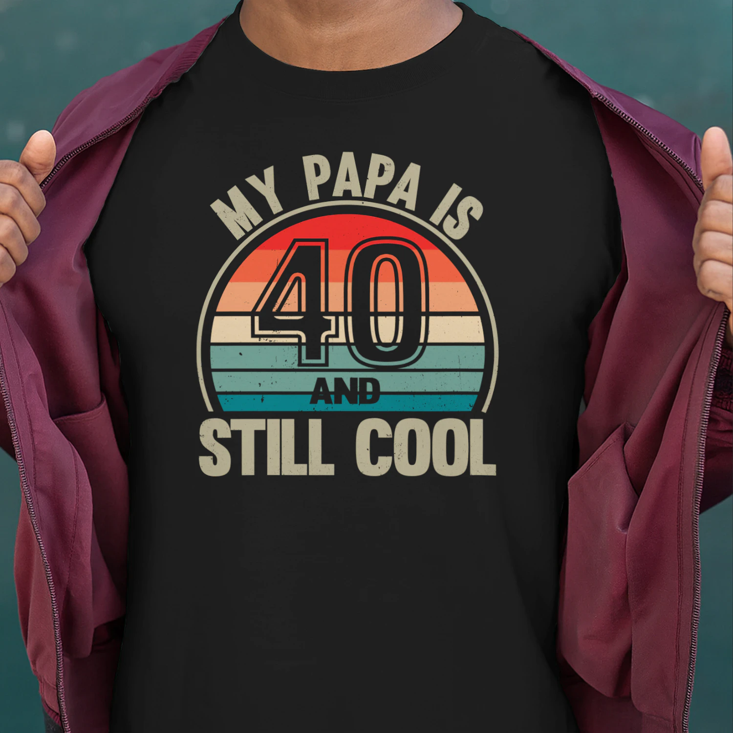 My Papa Is 40 And Still Cool Vintage 40th Birthday Dad 