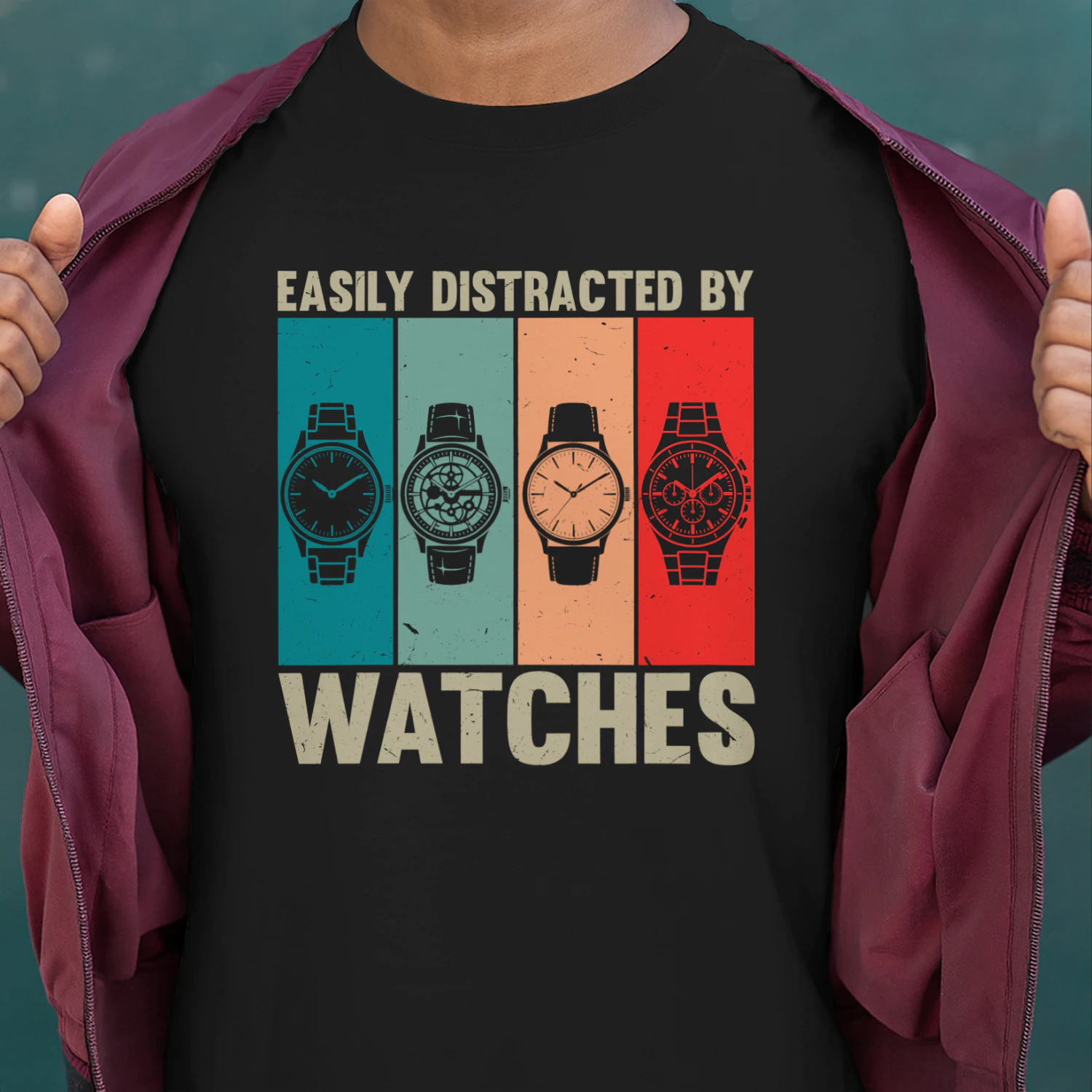 Watch Collector Shirt, Easily Distracted By Watches, Watch Lover Tee, Watch Enthusiast Gift, Timepiece Collector, Horologist T-Shirt, Horology Shirt, Luxury Watch Lover
