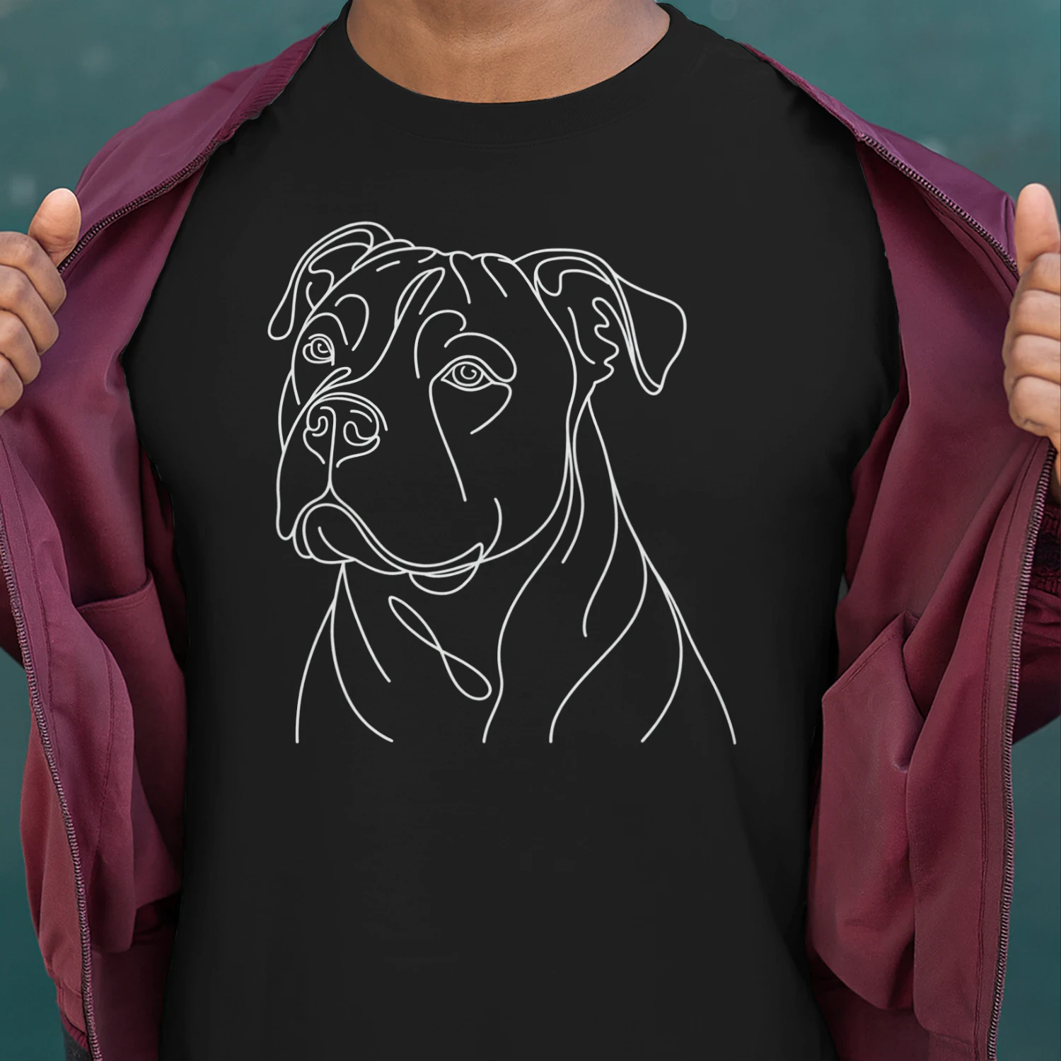 Pitbull Line Art, Pitbull T-shirt, Pitbull Lover Gift, Pitbull Owner Gift, Paws Pet, Pitbull Face T-shirt