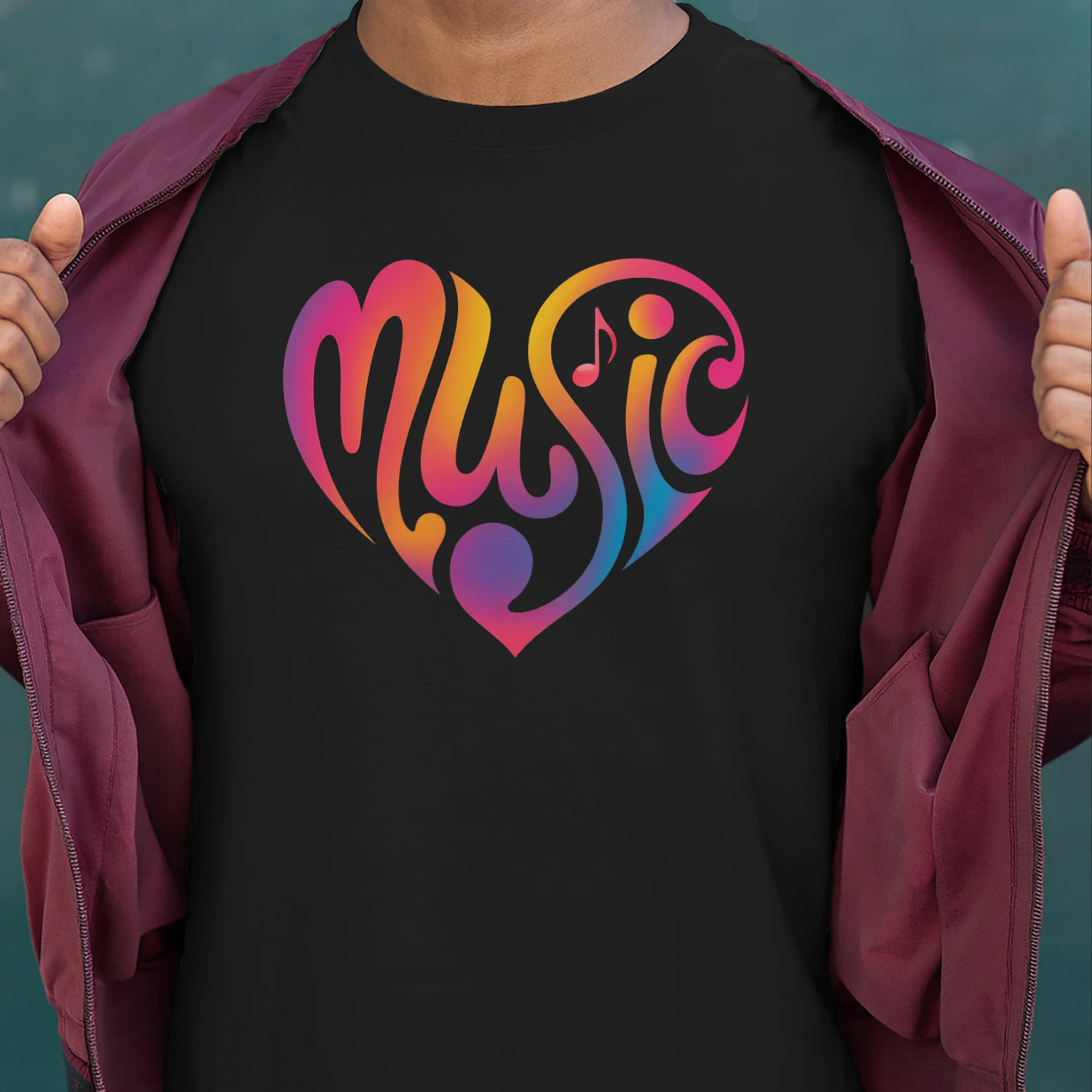 Music Heart Shirt, Music Lover Gift, Music Notes Shirt, Music Teacher Gift, Musician T-Shirt