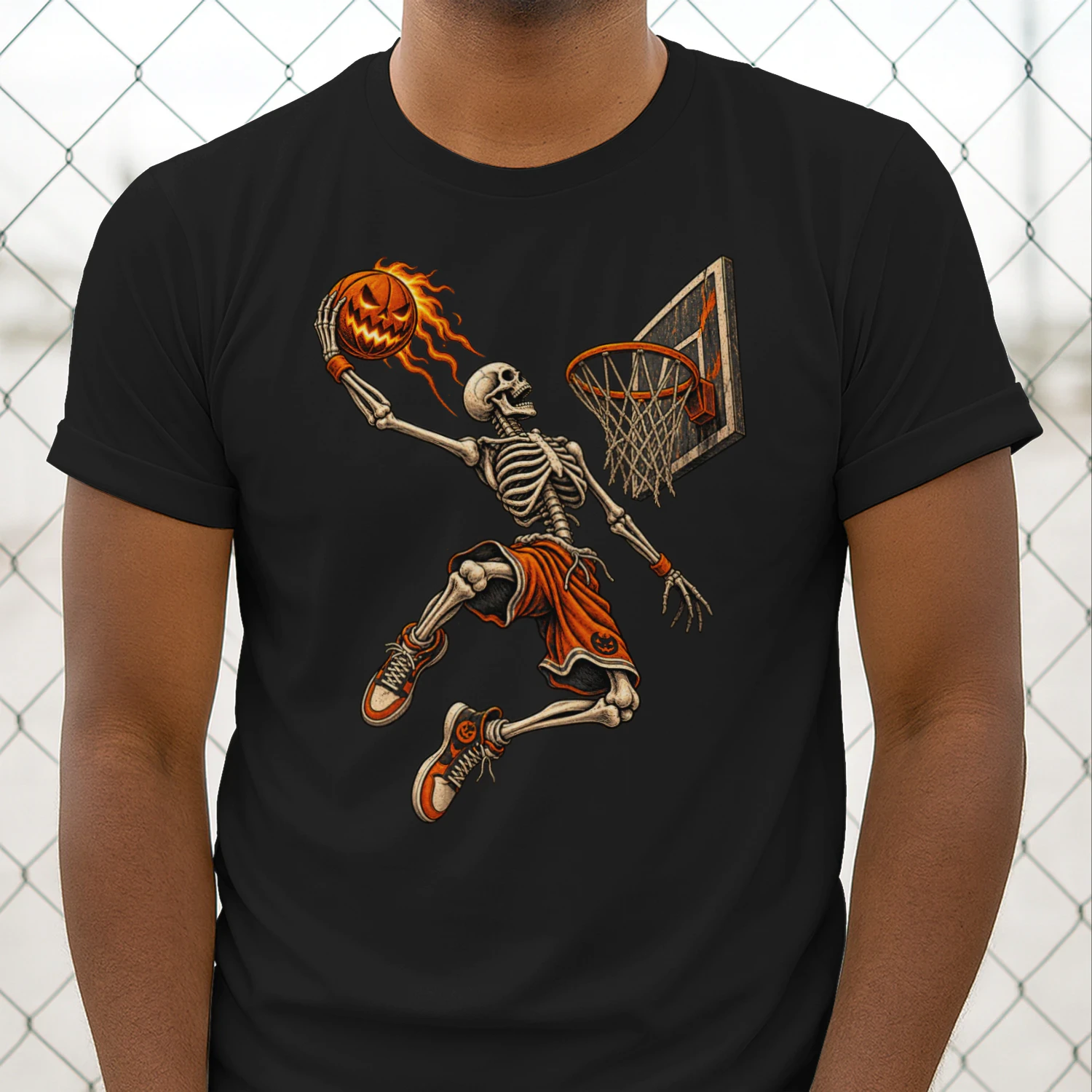 Halloween Basketball Shirt, Skeleton Basketball T Shirt, Spooky Basketball Tee, Vintage Skull Dunk Shirt, Basketball Player Gift