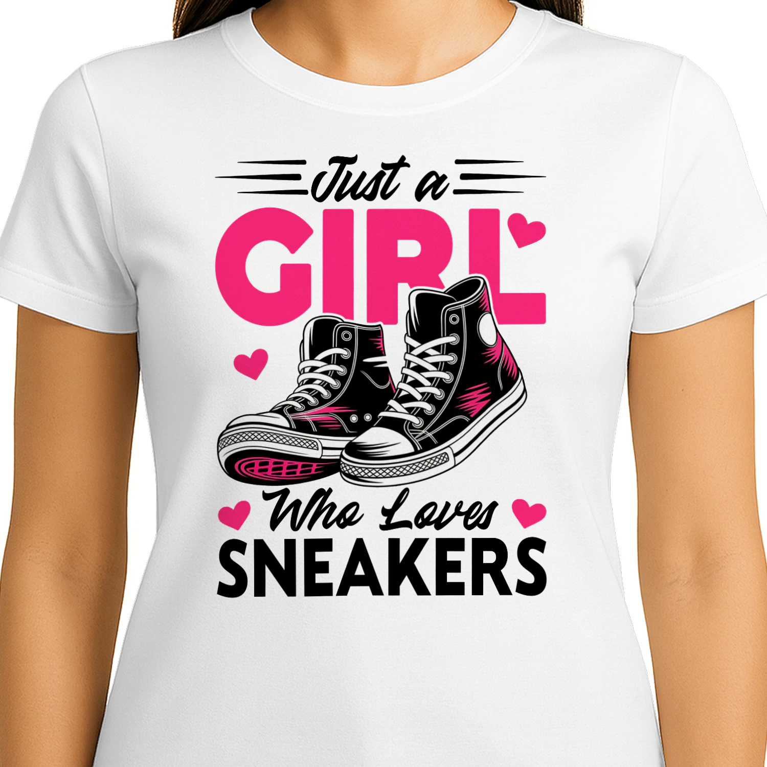 Sneakers T-shirt, Just A Girl Who Loves Sneakers Shirt, Sneaker Lover Gift,  Shoe Lover Tee, Women's Sneakers Shirt