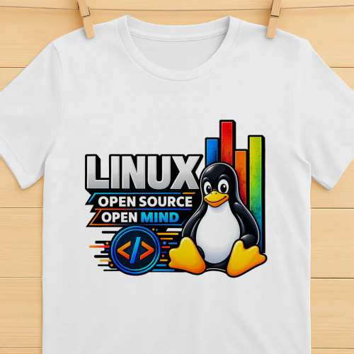 Linux Open Source Open Mind - Tux Penguin T-Shirt