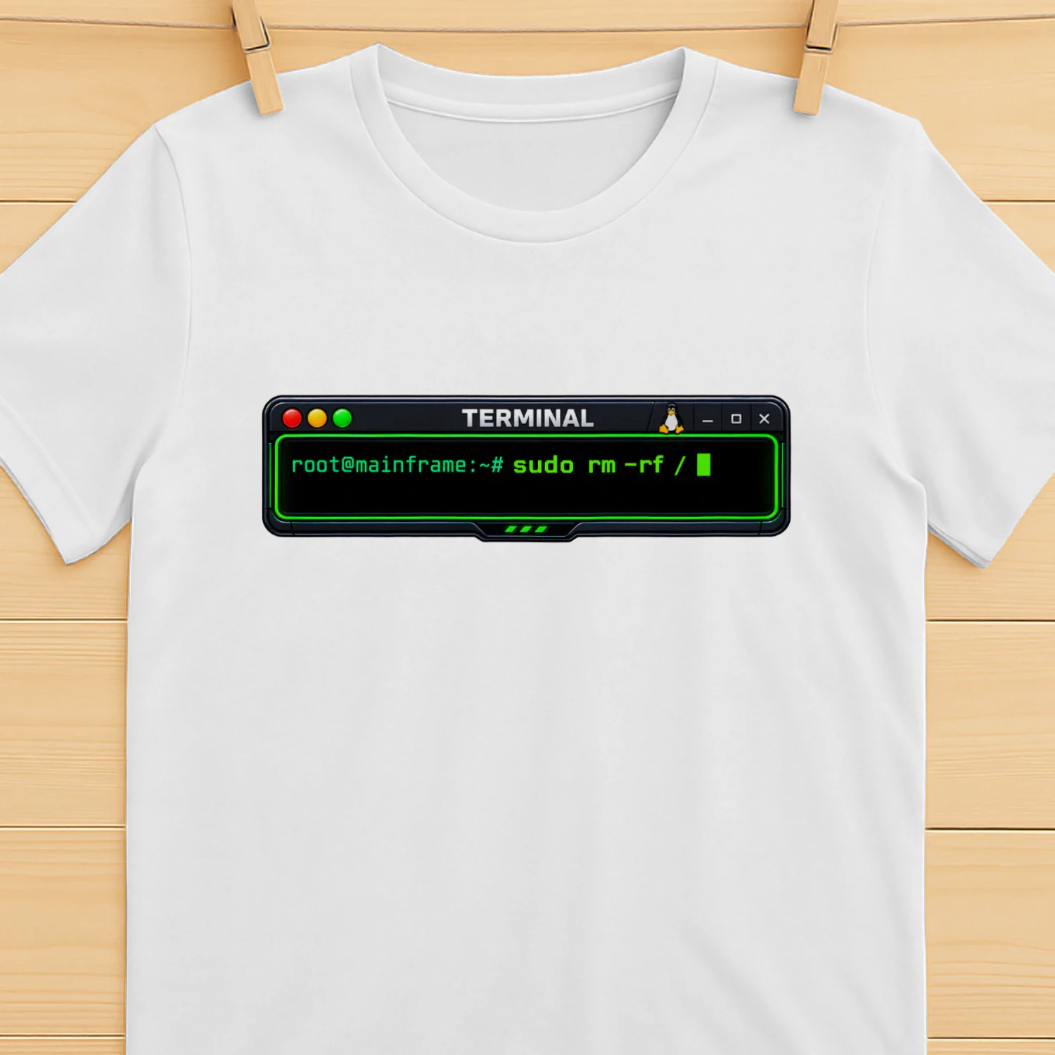 Linux Terminal Sudo Rm -rf Root Command - T-Shirt