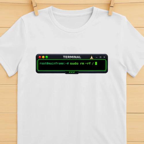 Linux Terminal Sudo Rm -rf Root Command - T-Shirt