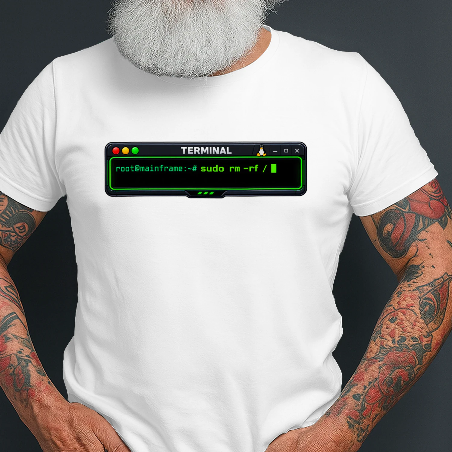 Linux Terminal Sudo Rm -rf Root Command - T-Shirt